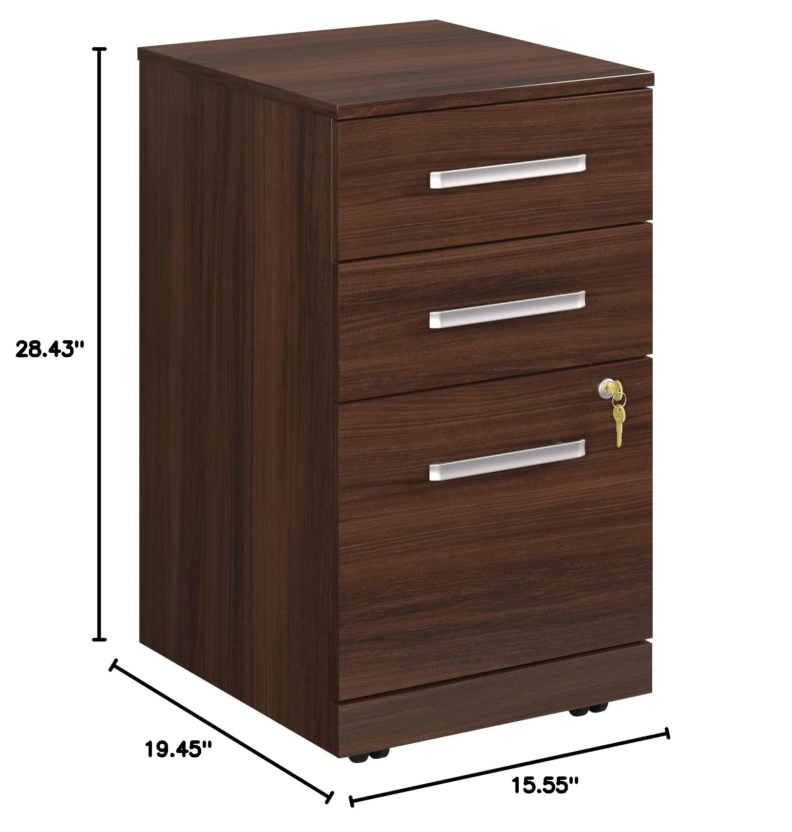 OfficeWorks by Sauder Affirm 3 Drawer Mobile File, Noble Elm Finish - Image 10