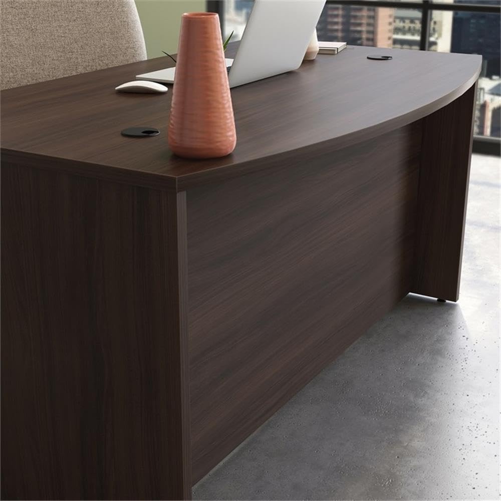 OfficeWorks by Sauder Affirm 60'' Bow Front Desk Shell, L: 34.25'' x W: 59.06'' x H: 29.29'', Noble Elm - Image 7