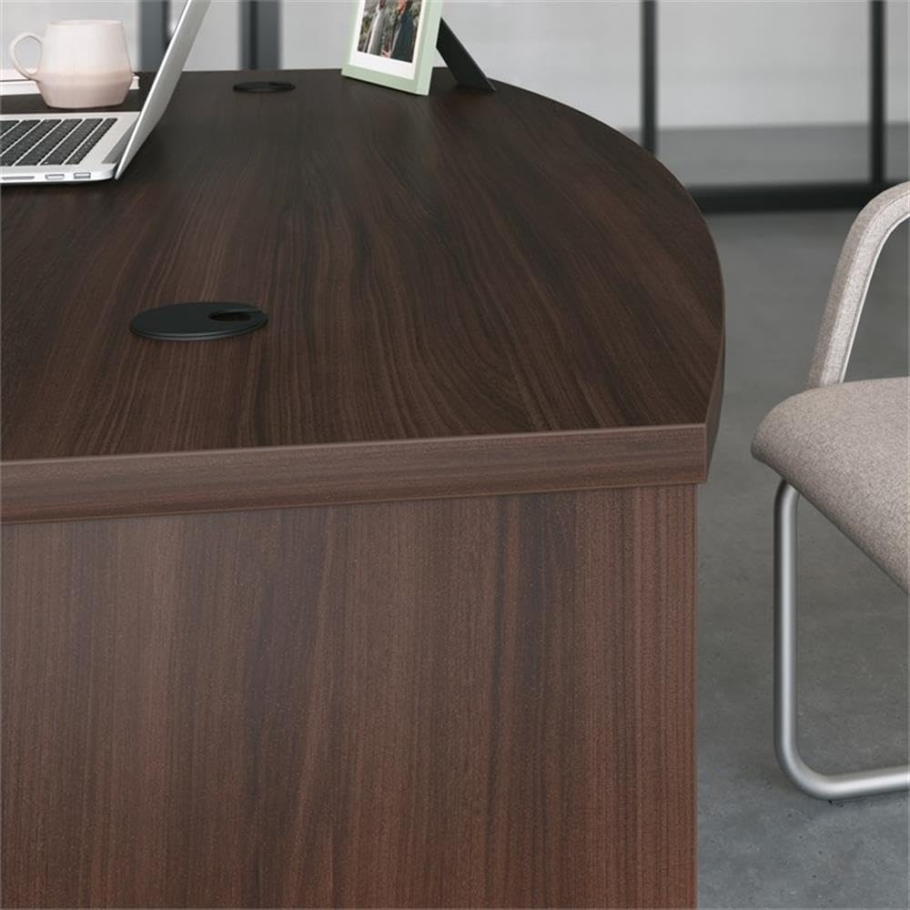 OfficeWorks by Sauder Affirm 60'' Bow Front Desk Shell, L: 34.25'' x W: 59.06'' x H: 29.29'', Noble Elm - Image 8