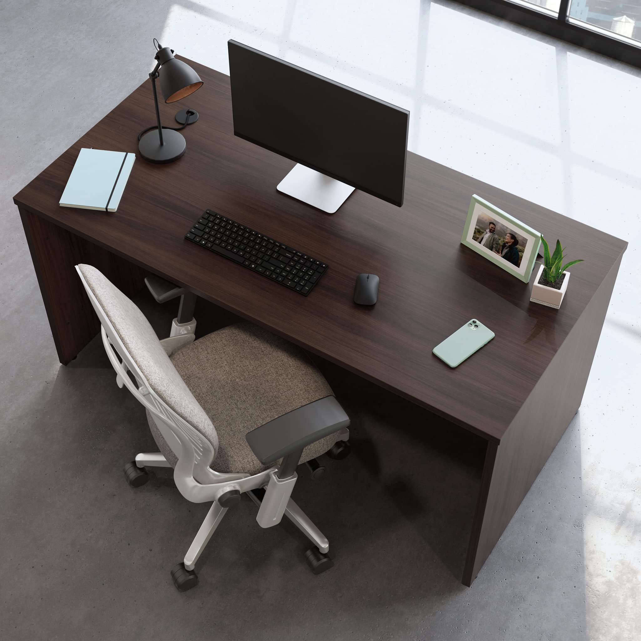 OfficeWorks by Sauder Affirm 60'' Desk Shell, L: 59.06'' x W: 29.53'' x H: 29.29'', Noble Elm - Image 4