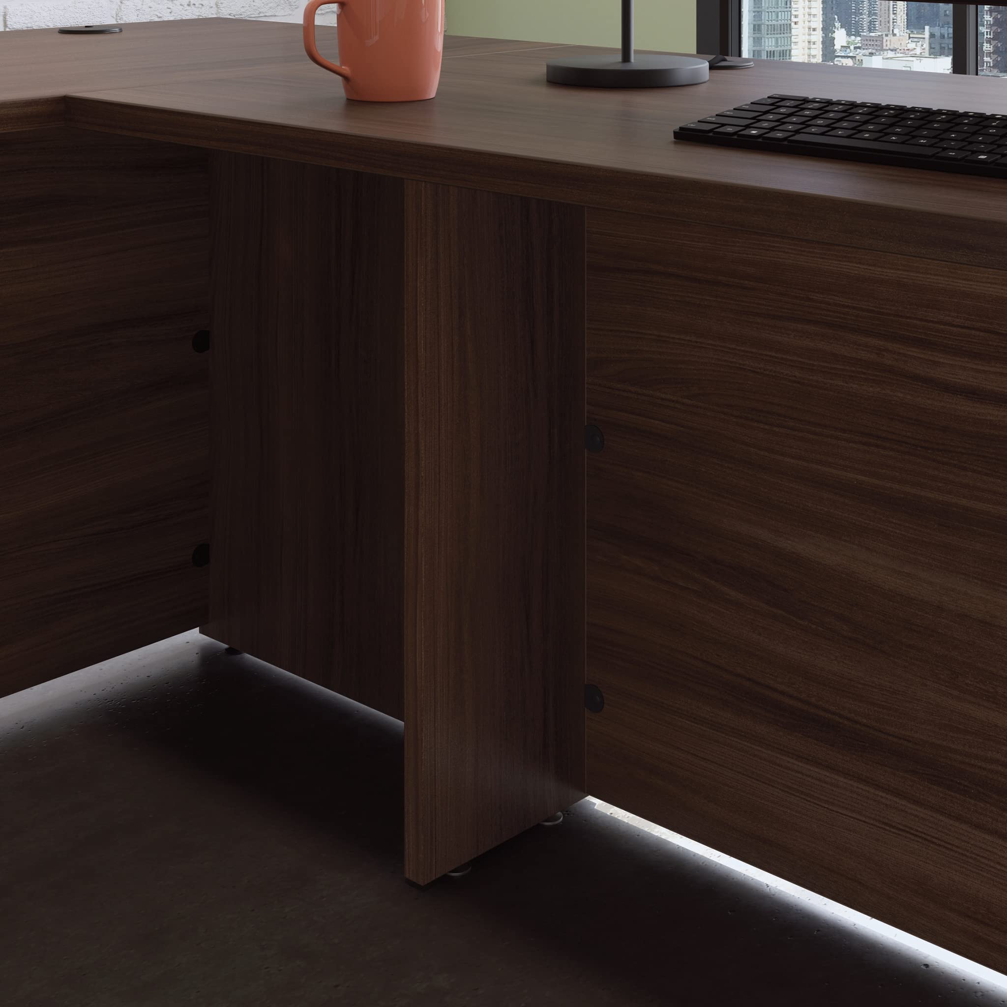 OfficeWorks by Sauder Affirm 60 X 24 Desk Shell/cred/Return, Noble Elm Finish - Image 9