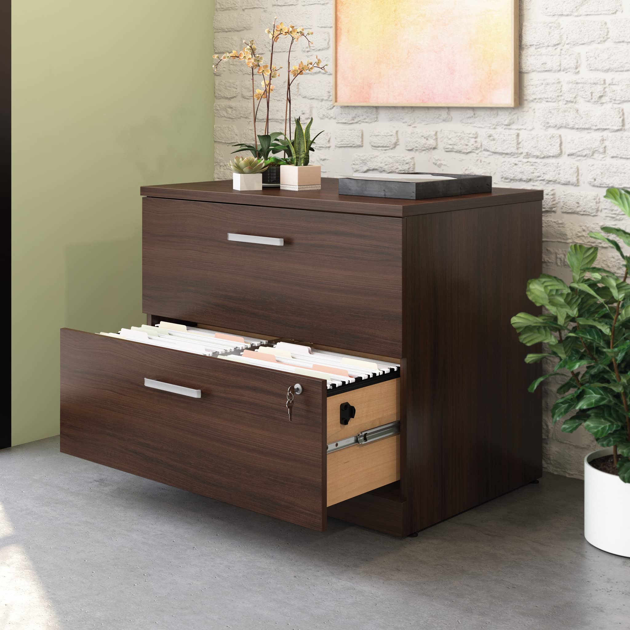 OfficeWorks by Sauder Affirm Lateral File, L: 35.43'' x W: 23.47'' x H: 29.29'', Noble Elm - Image 4