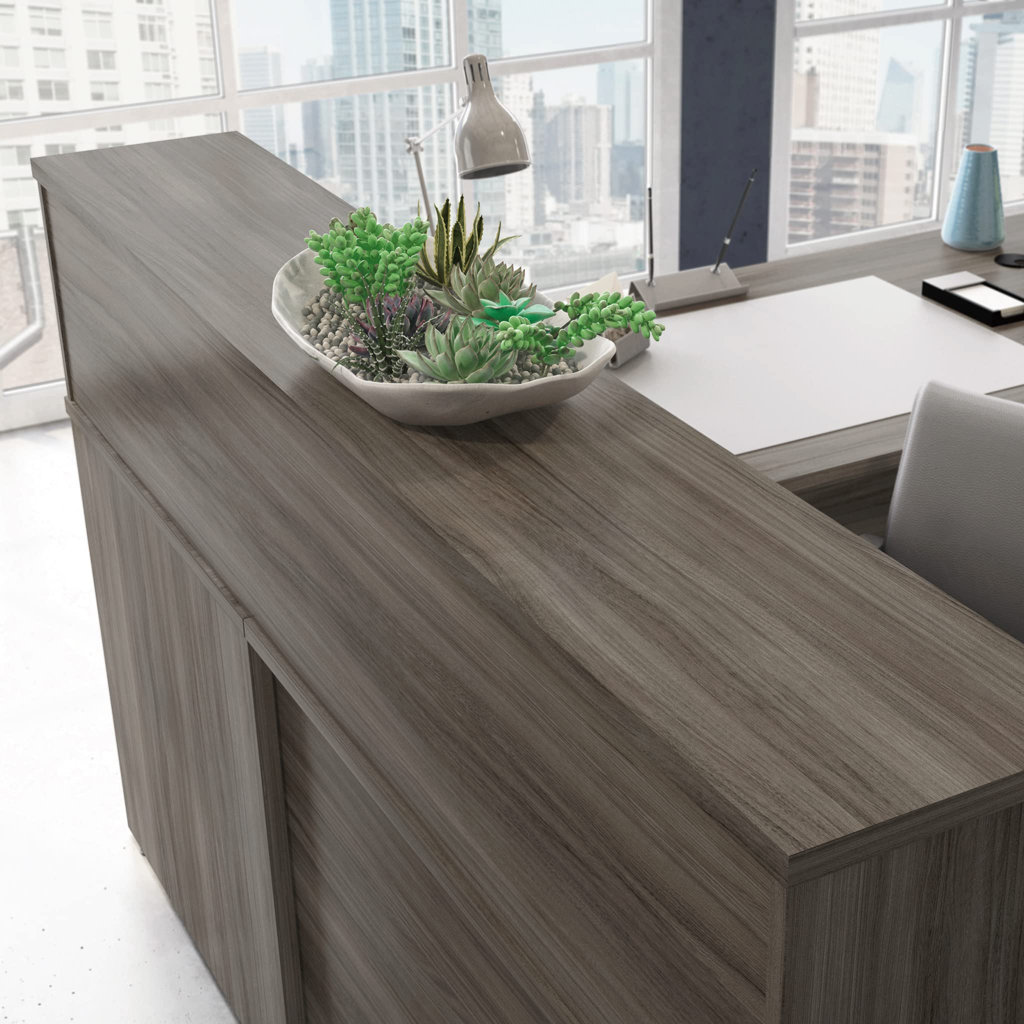 OfficeWorks by Sauder Affirm Reception Station, L: 70.87'' x W: 70.87'' x H: 13.58'', Hudson Elm - Image 5