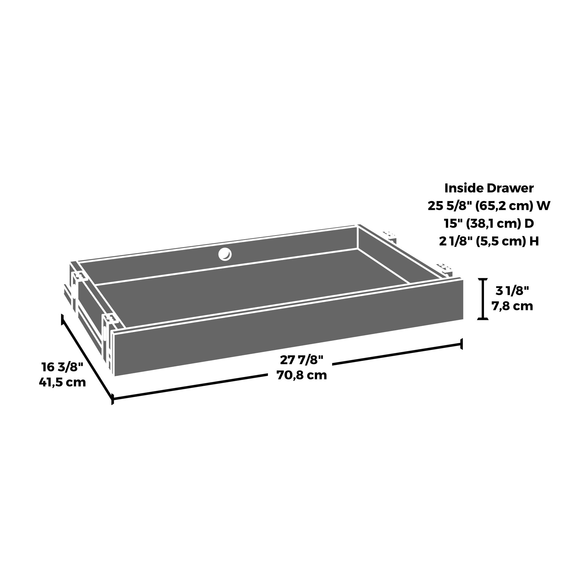 OfficeWorks by Sauder Pencil Drawer, Black finish - Image 4