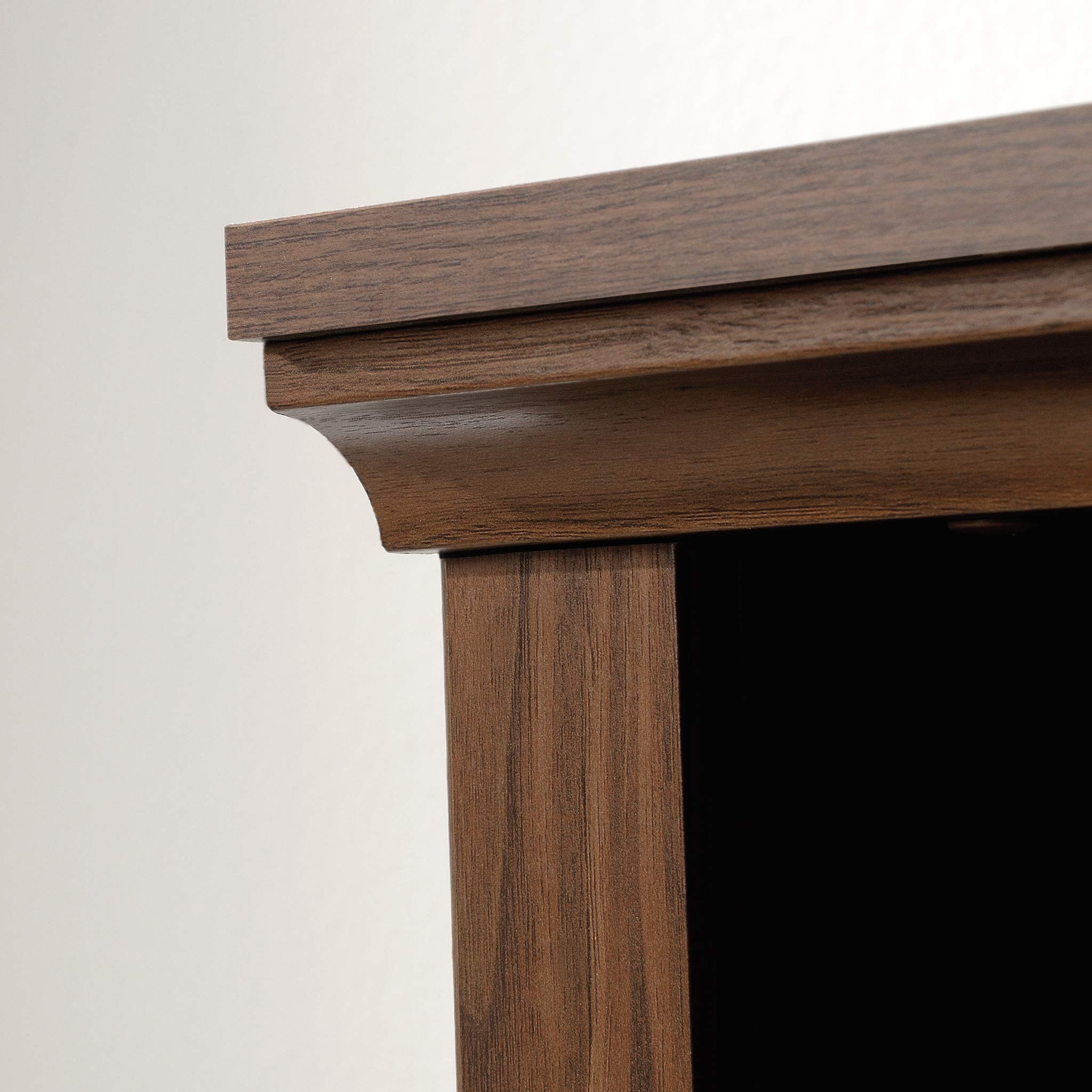 Sauder 3 Tier Book Shelf Wooden Bookcase Multipurpose Bookshelf for Home Office, Living Room, in Grand Walnut - Image 4