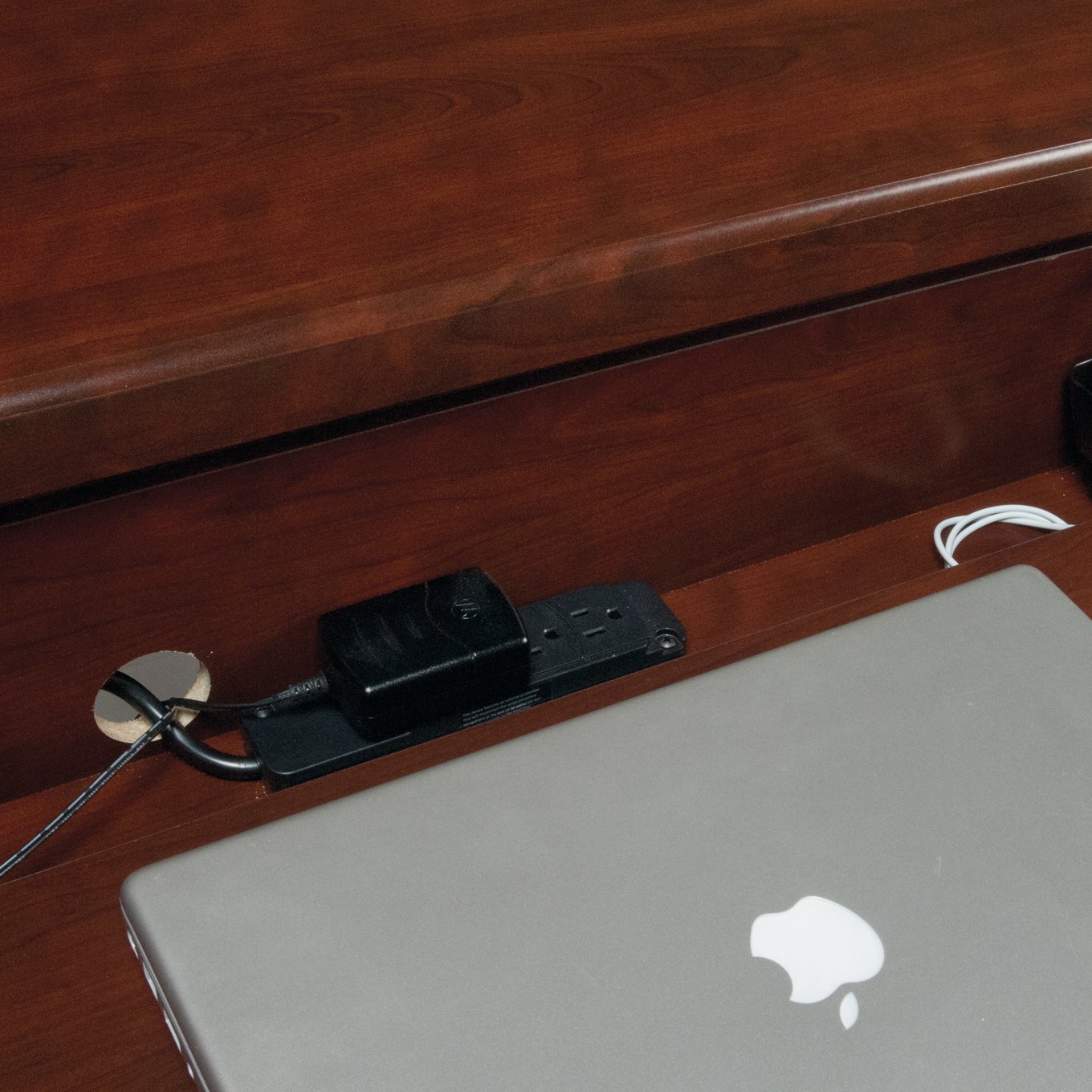 Sauder 404944 Heritage Hill Computer Credenza, Classic Cherry Finish, L: 59.13" x W: 20.47" x H: 30.16" - Image 7