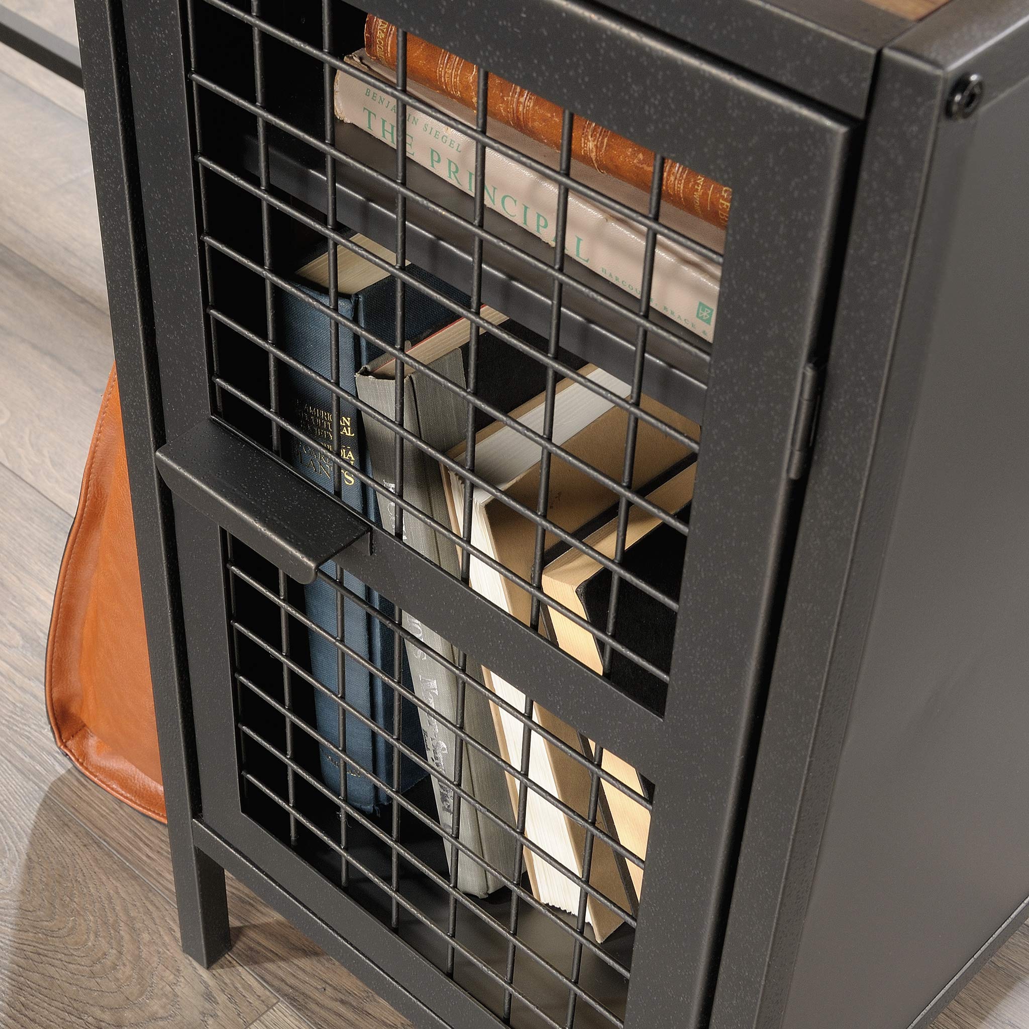 Sauder Boulevard Café L-Shaped Desk, Vintage Oak finish - Image 7