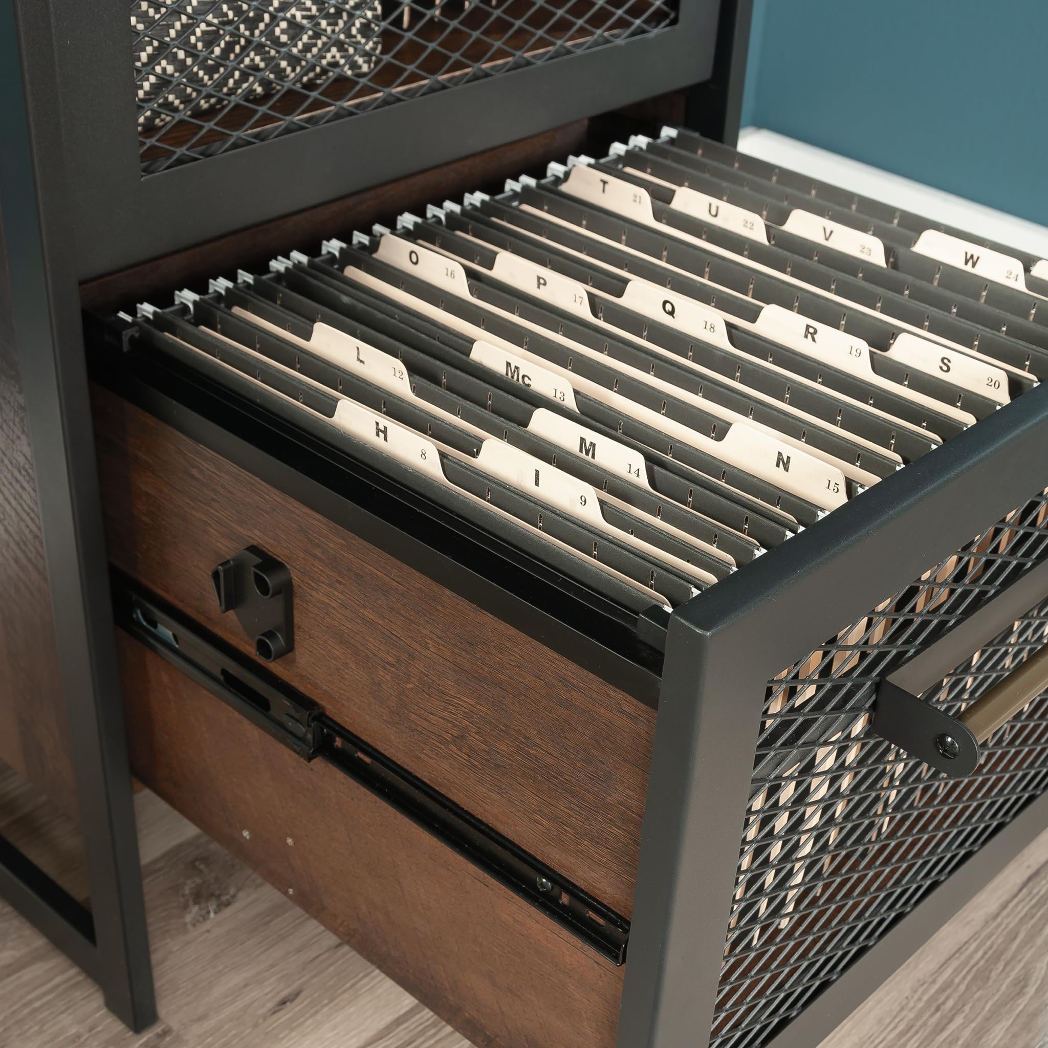 Sauder Briarbrook Tall Narrow Bookcase, Barrel Oak Finish - Image 9