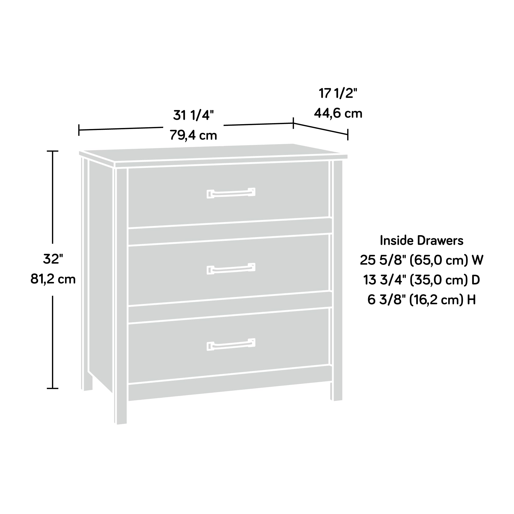 Sauder Cannery Bridge 3-Drawer Bedroom Chest, Sindoori Mango Finish - Image 3