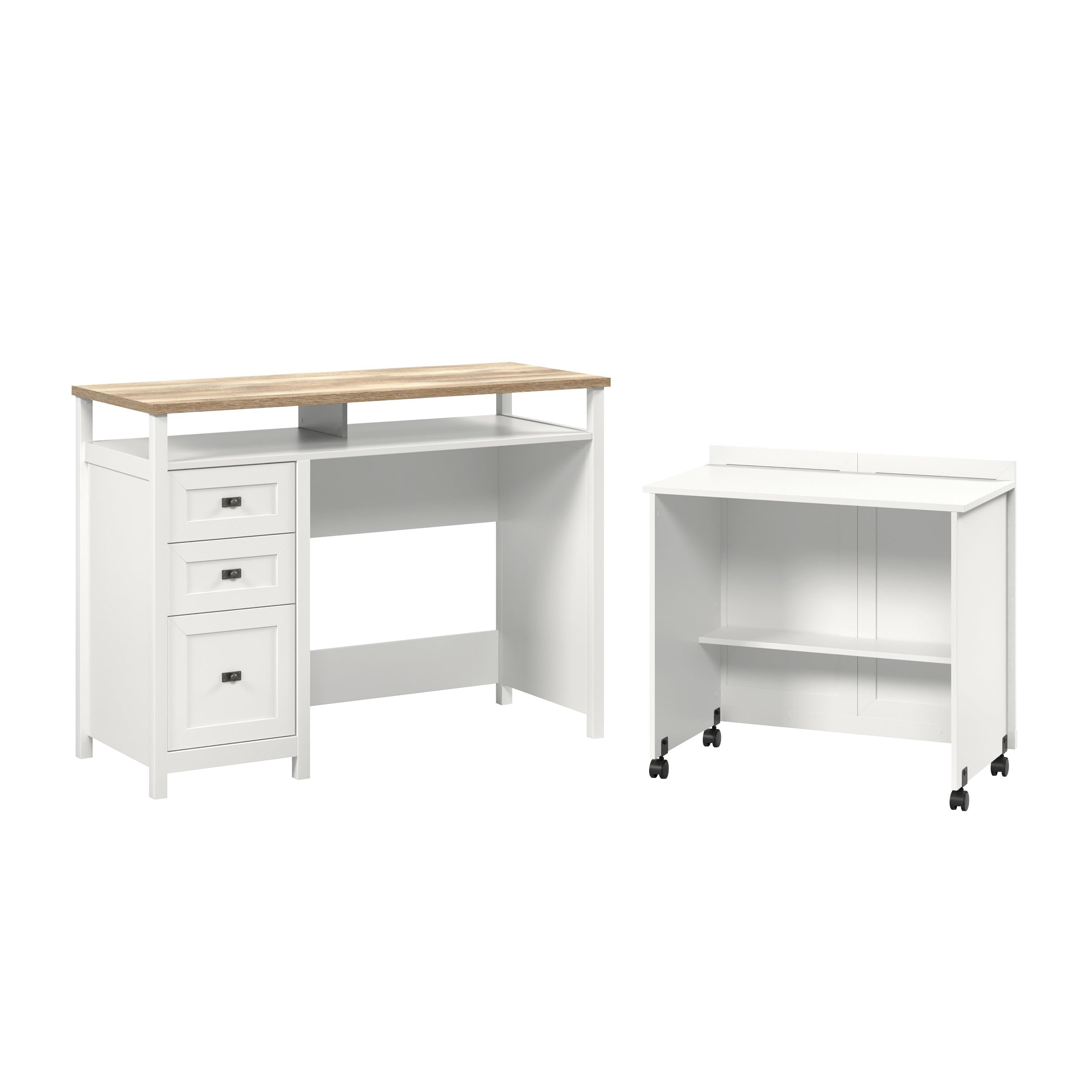 Sauder Cottage Road Credenza Desk, White Finish - Image 4