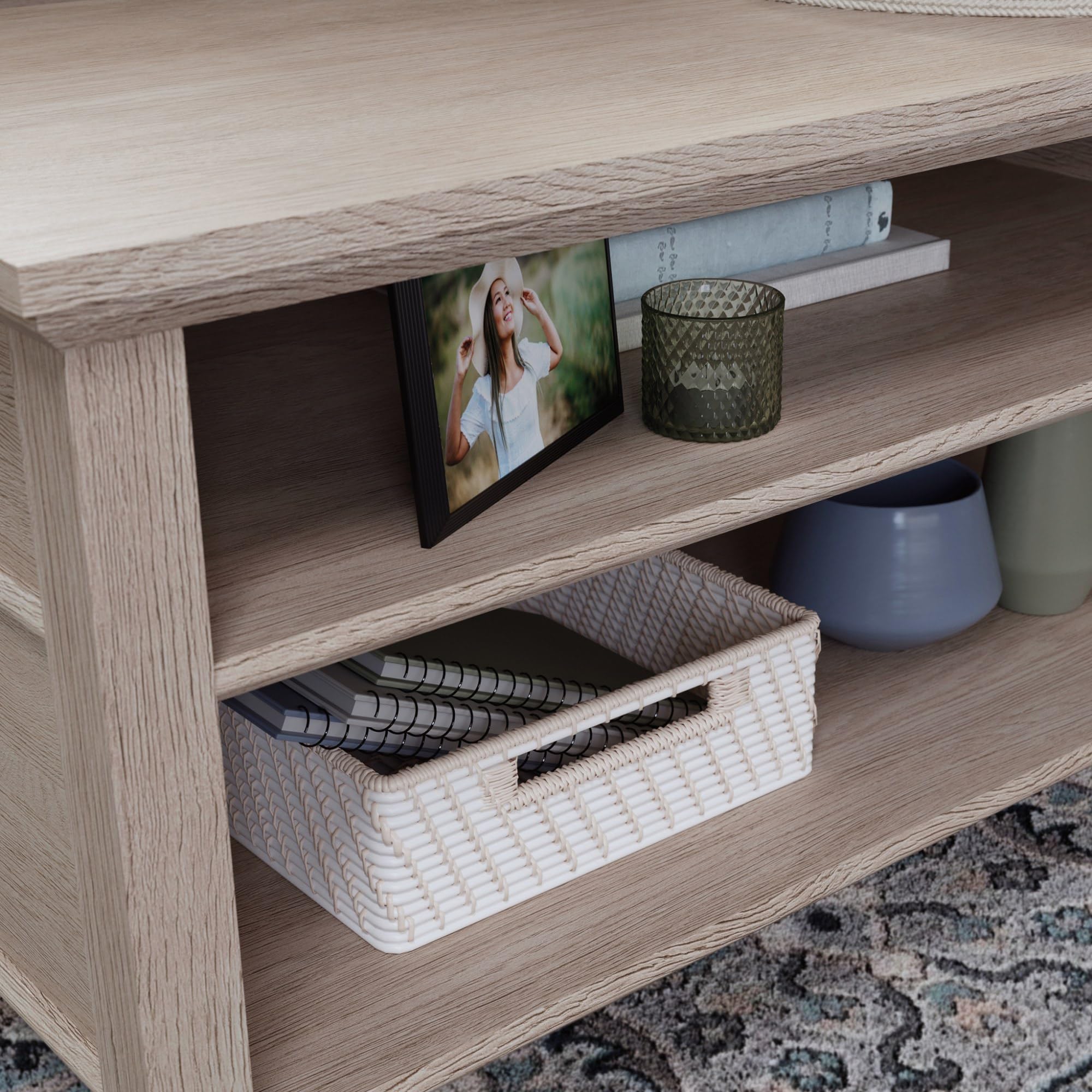 Sauder East Adara Lift Top Coffee Table, Cascase Oak Finish - Image 6