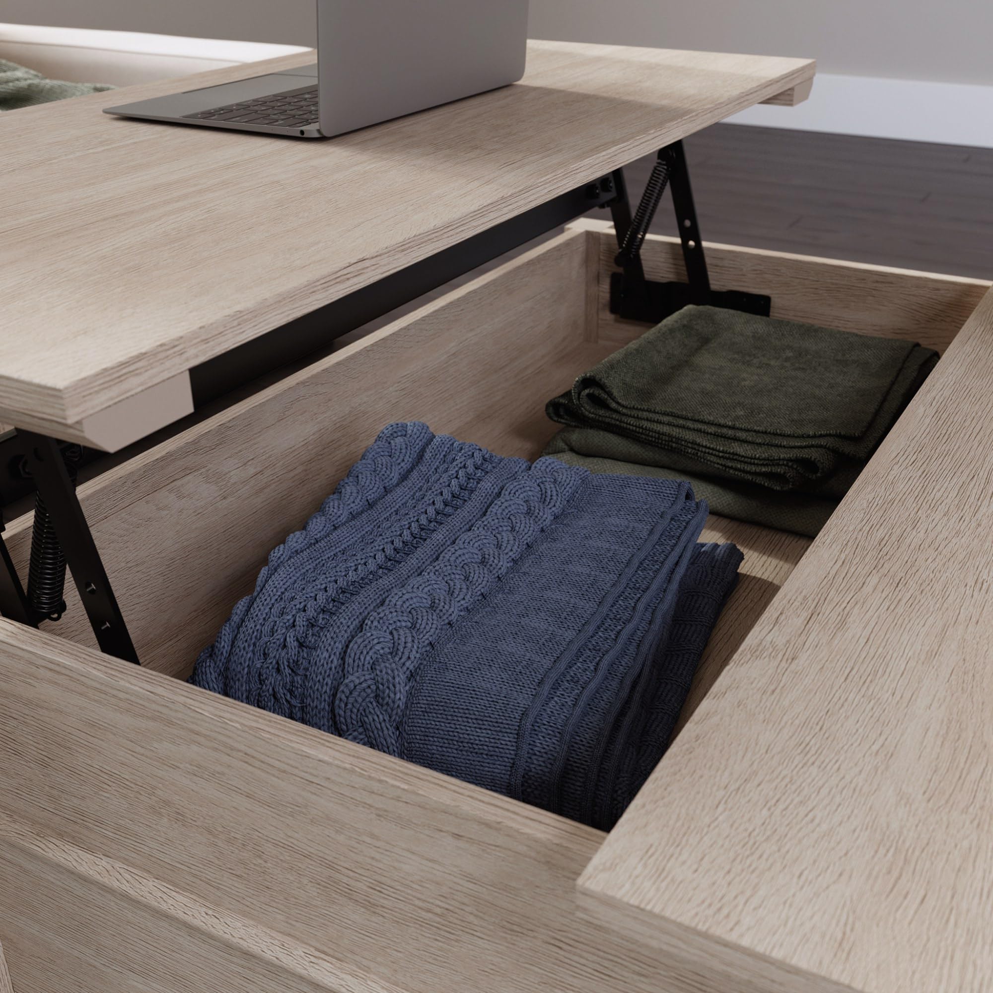 Sauder East Adara Lift Top Coffee Table, Cascase Oak Finish - Image 7