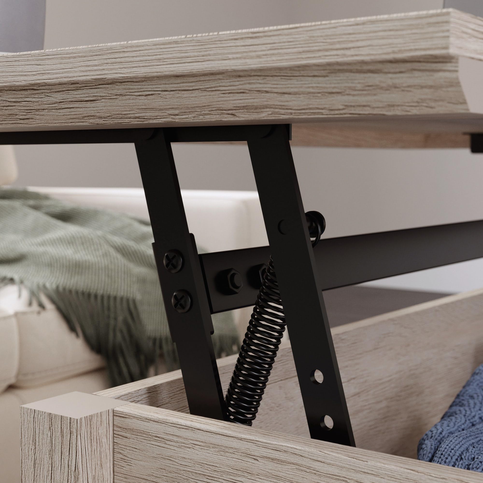 Sauder East Adara Lift Top Coffee Table, Cascase Oak Finish - Image 9