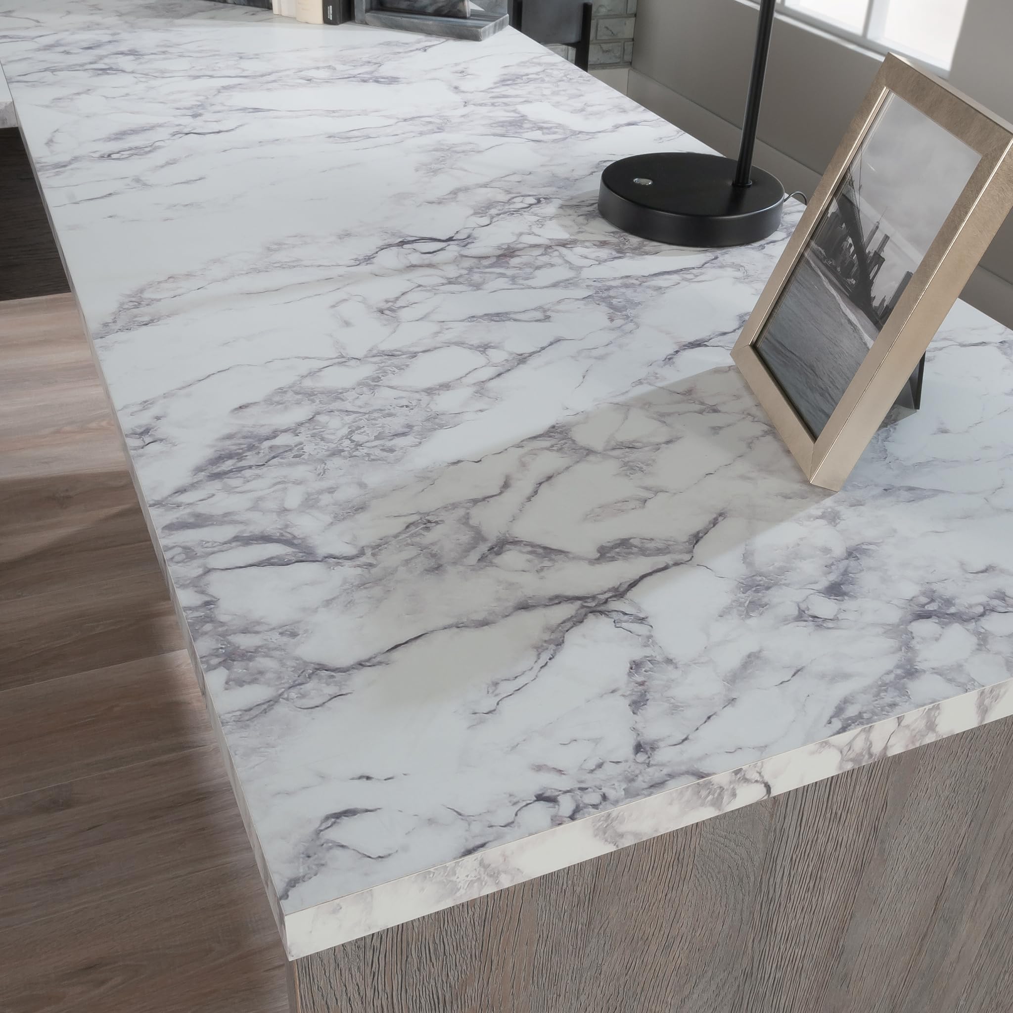 Sauder East Rock L-Desk, Ashen Oak Finish - Image 6