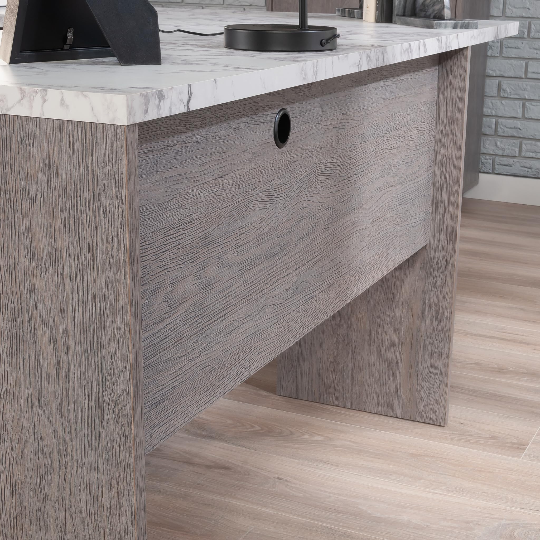 Sauder East Rock L-Desk, Ashen Oak Finish - Image 7