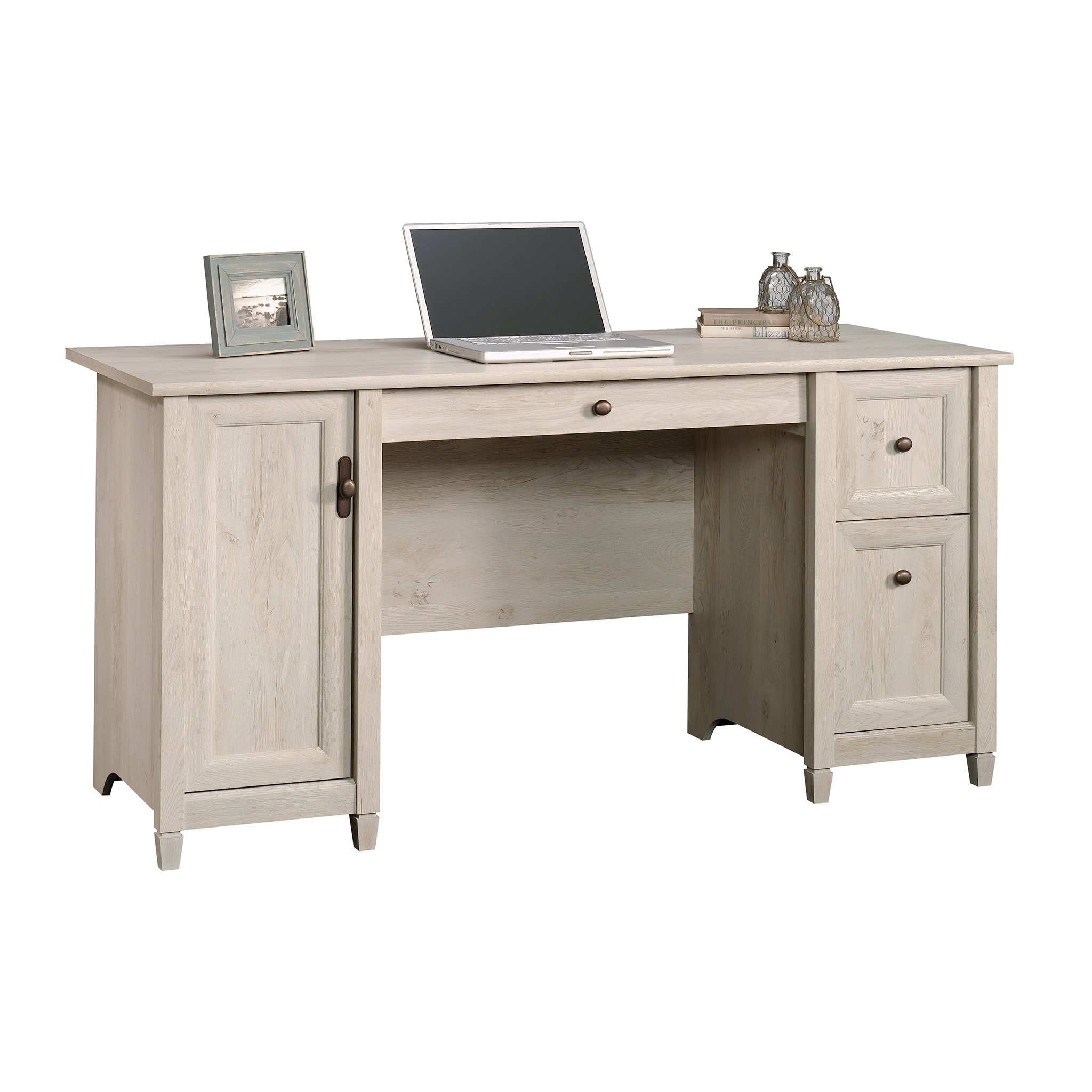 Sauder Edge Water Computer Desk with Storage Drawers, Home Office Desk, in Chalked Chestnut finish - Image 4