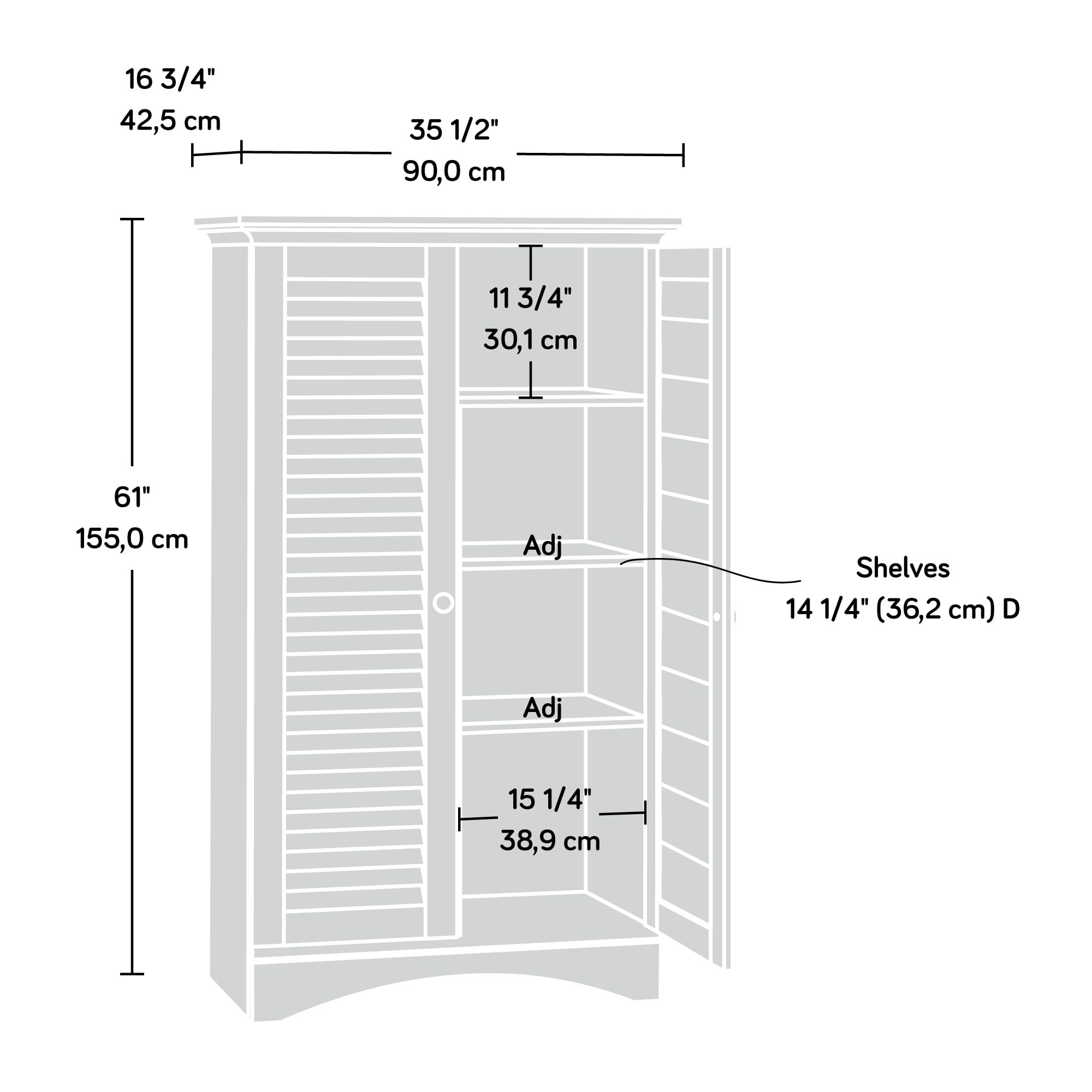 Sauder Harbor View Storage Cabinet/ Pantry Cabinet, Salt Oak finish - Image 3