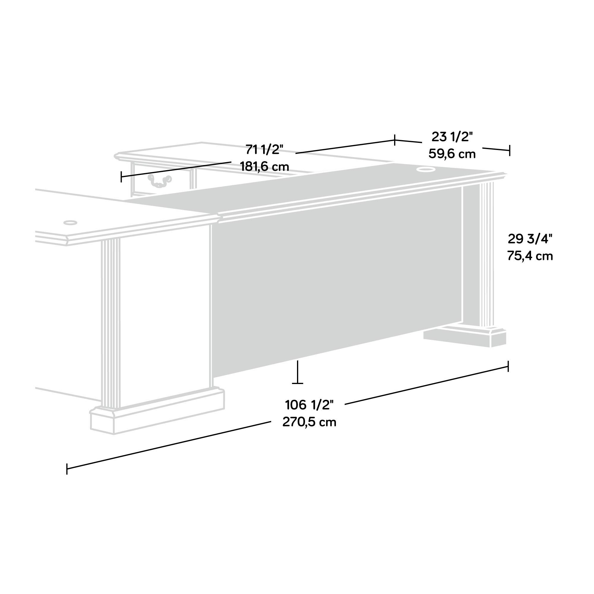 Sauder Heritage Hill 72" U-Shaped Connector Kit, Classic Cherry finish - Image 5