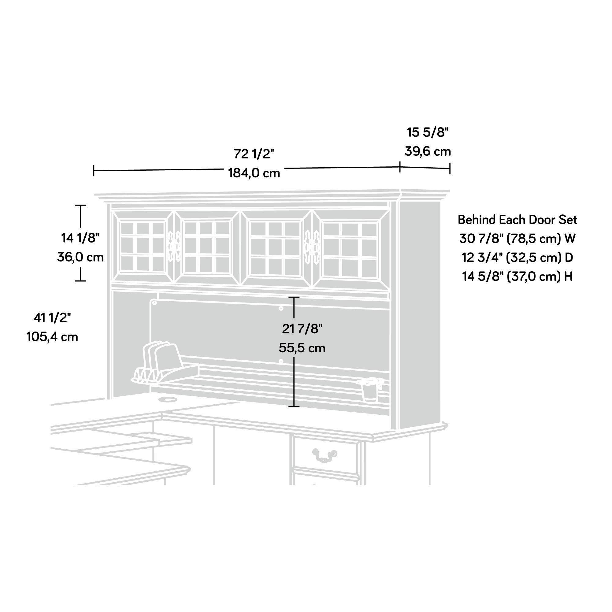 Sauder Heritage Hill Hutch, Classic Cherry finish - Image 4