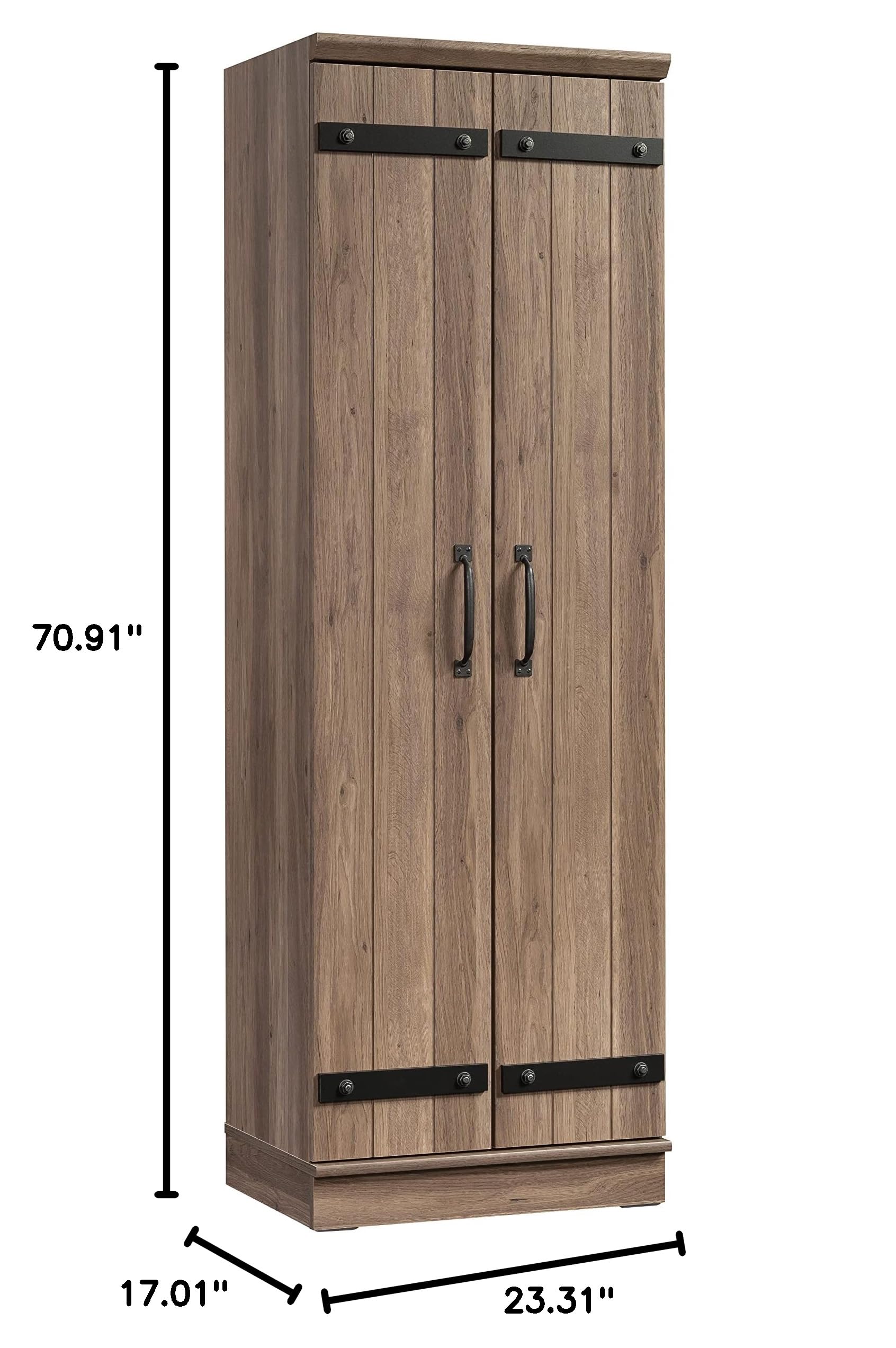 Sauder HomePlus 2-Door Farmhouse Storage Cabinet/Pantry cabinets, Salt Oak Finish - Image 14