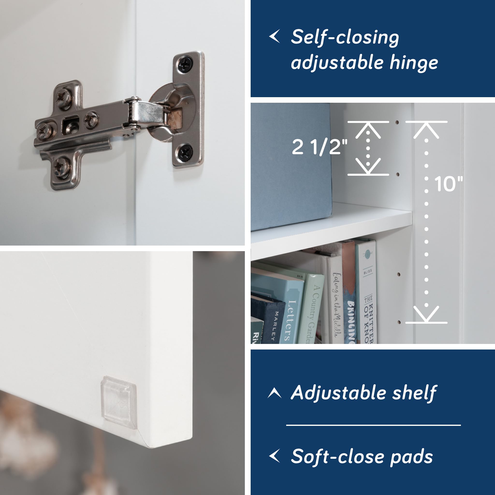 Sauder Homeplus Hanging Cabinet, White Finish - Image 7