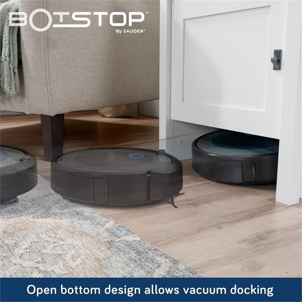 Sauder Homeplus Robot Vacuum Storage Side Table End Table Cabinet for Living Room, Bedroom, in Soft White - Image 5