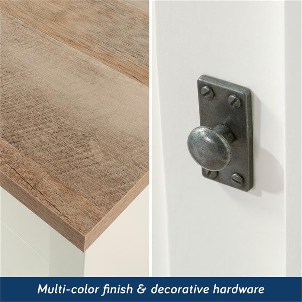 Sauder Homeplus Robot Vacuum Storage Side Table End Table Cabinet for Living Room, Bedroom, in Soft White - Image 6