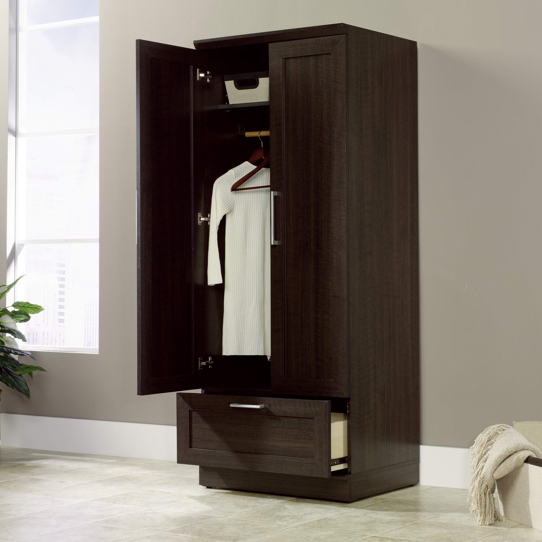Sauder HomePlus Wardrobe/Pantry cabinets, L: 28.98" x W: 20.95" x H: 71.18", Dakota Oak finish - Image 4