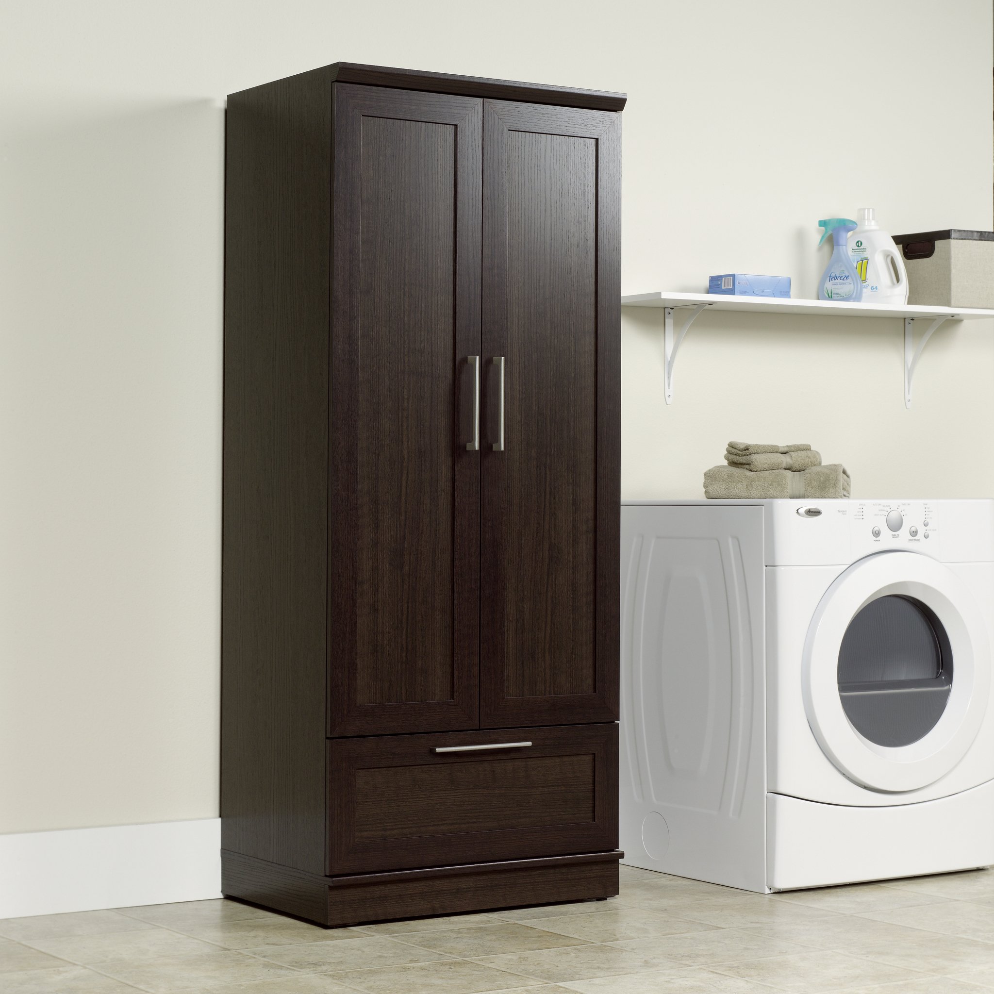Sauder HomePlus Wardrobe/Pantry cabinets, L: 28.98" x W: 20.95" x H: 71.18", Dakota Oak finish - Image 6