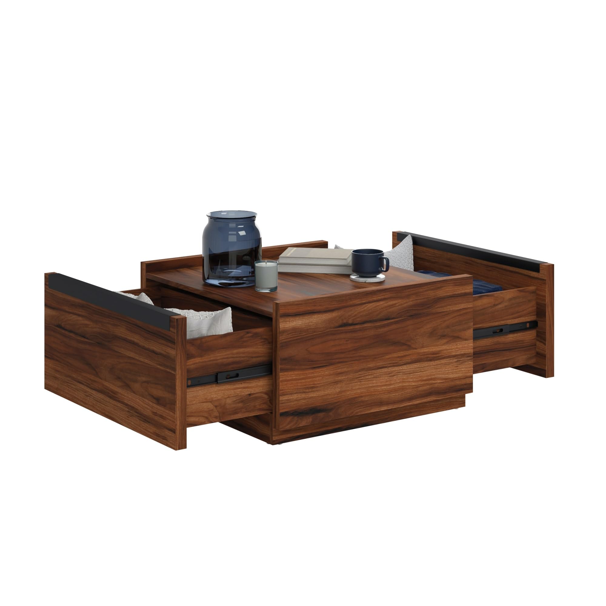 Sauder Manhattan Gate Modern Square Coffee Table, Blaze Acacia Finish - Image 5