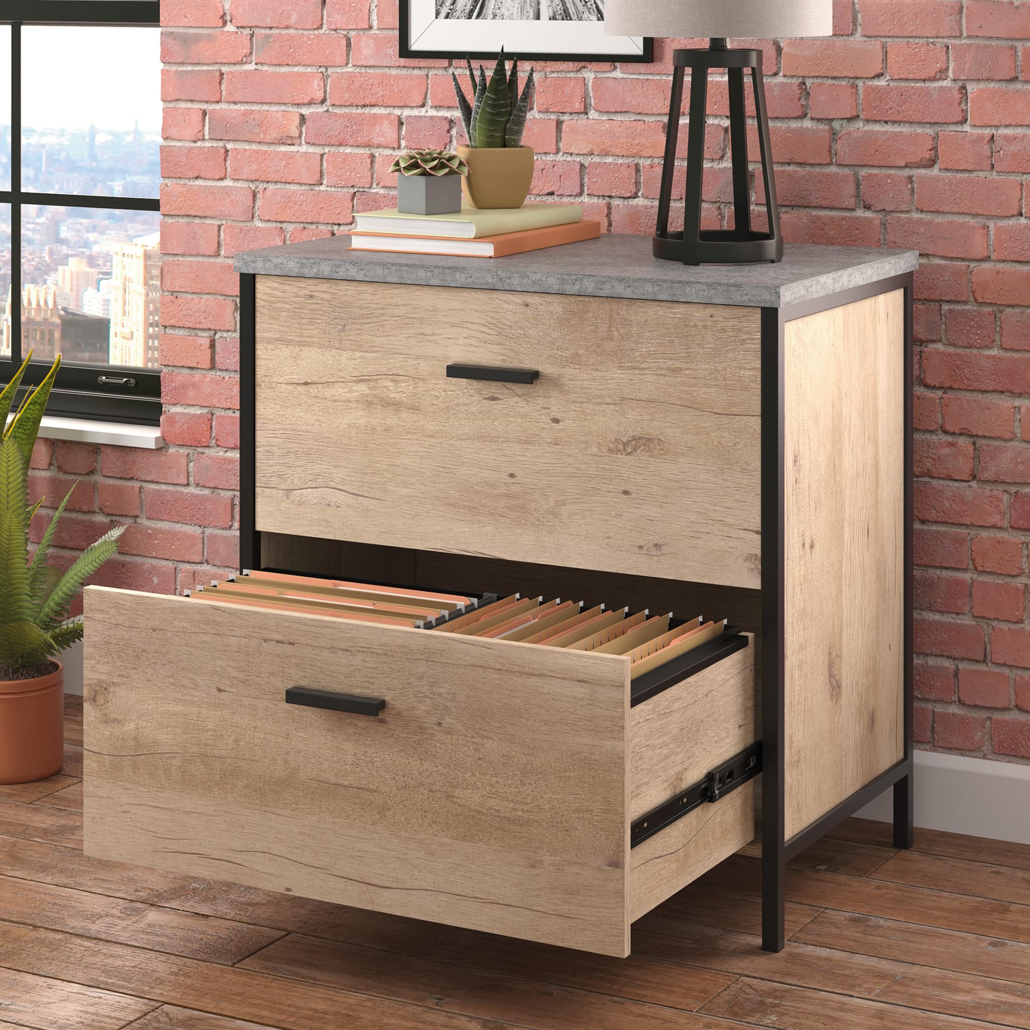 Sauder Market Commons Lateral File, Prime Oak Finish - Image 4