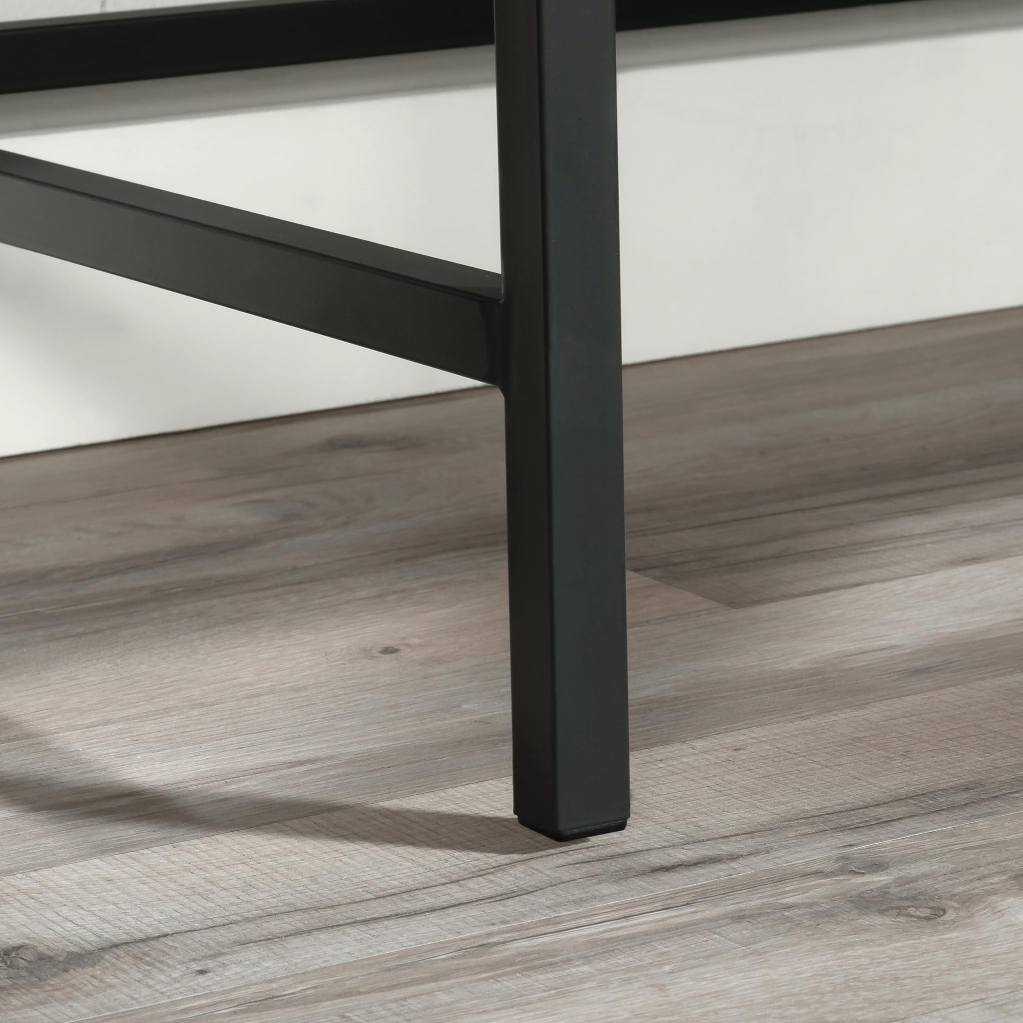 Sauder Market Commons Single Pedestal Desk, Rich Walnut Finish - Image 5