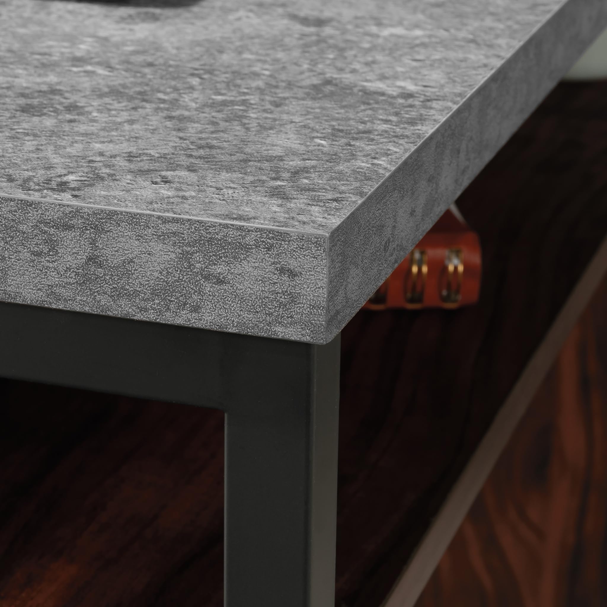 Sauder Market Commons Single Pedestal Desk, Rich Walnut Finish - Image 8