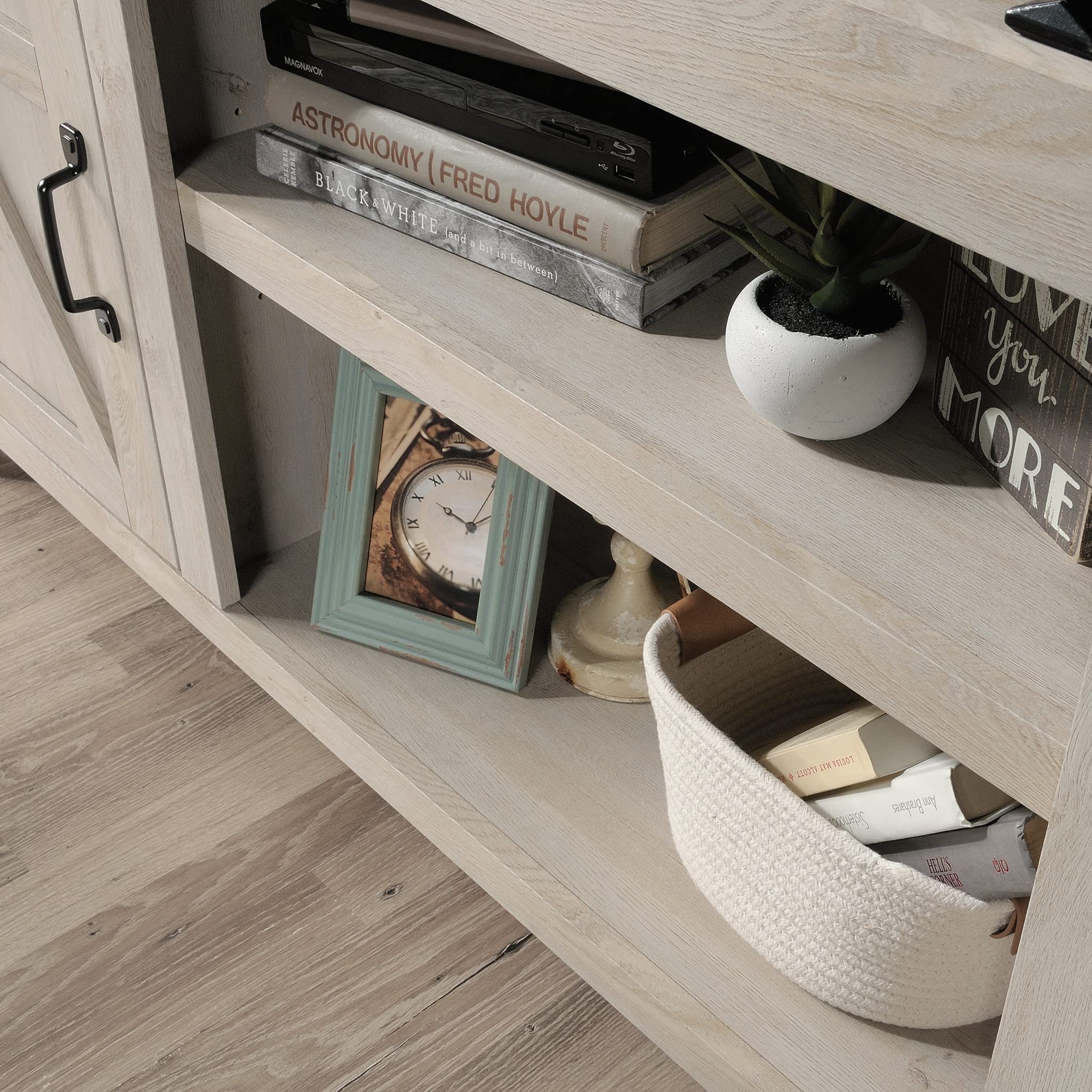 Sauder Misc Entertainment Farmhouse TV Credenza, for TVs up to 70", Chalked Chestnut Finish - Image 10