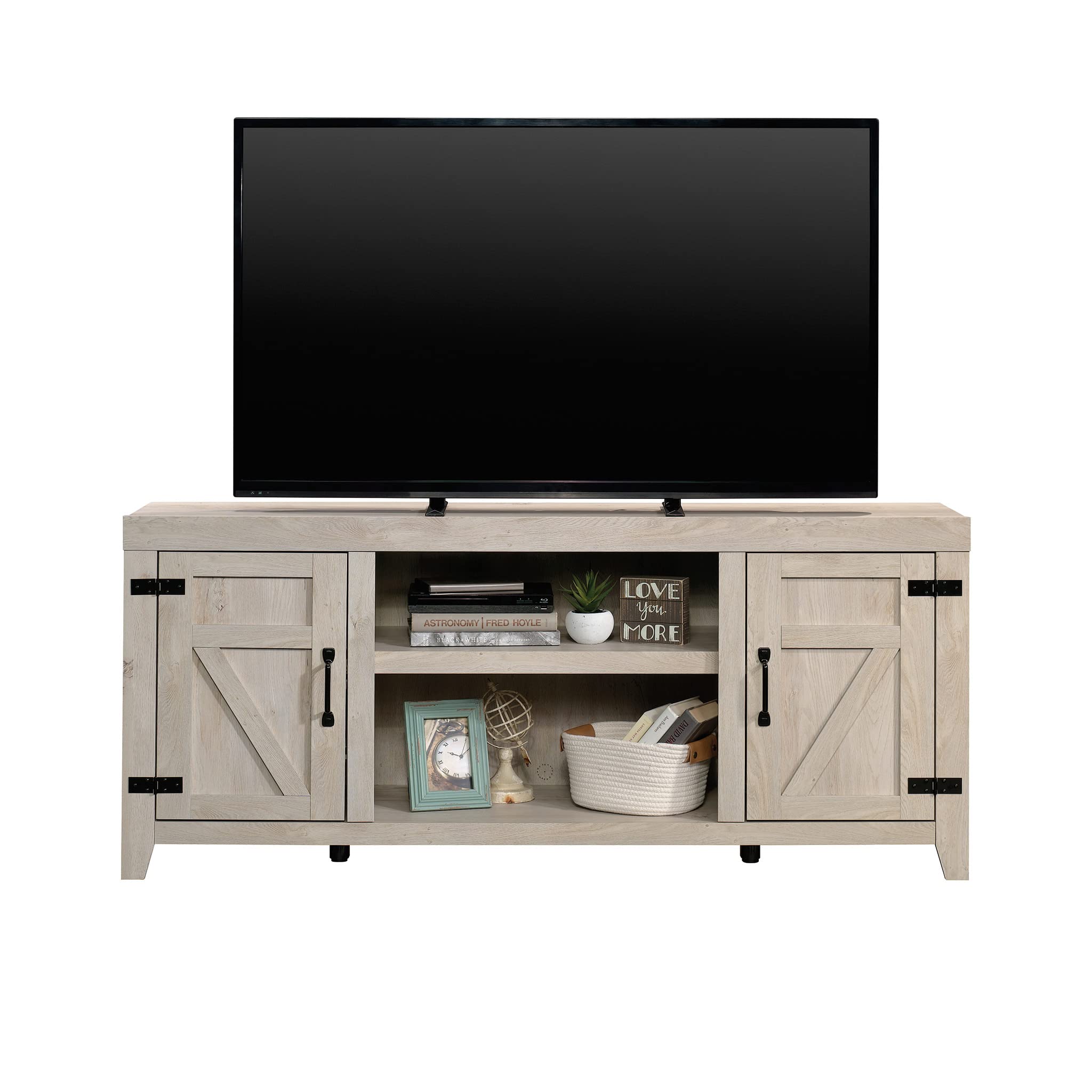 Sauder Misc Entertainment Farmhouse TV Credenza, for TVs up to 70", Chalked Chestnut Finish - Image 14