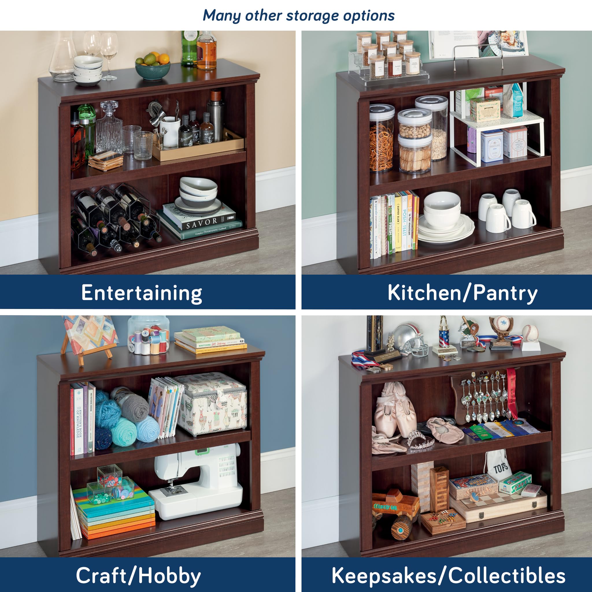 Sauder Miscellaneous Storage 2-Shelf Bookcase/ book shelf, Select Cherry finish - Image 5