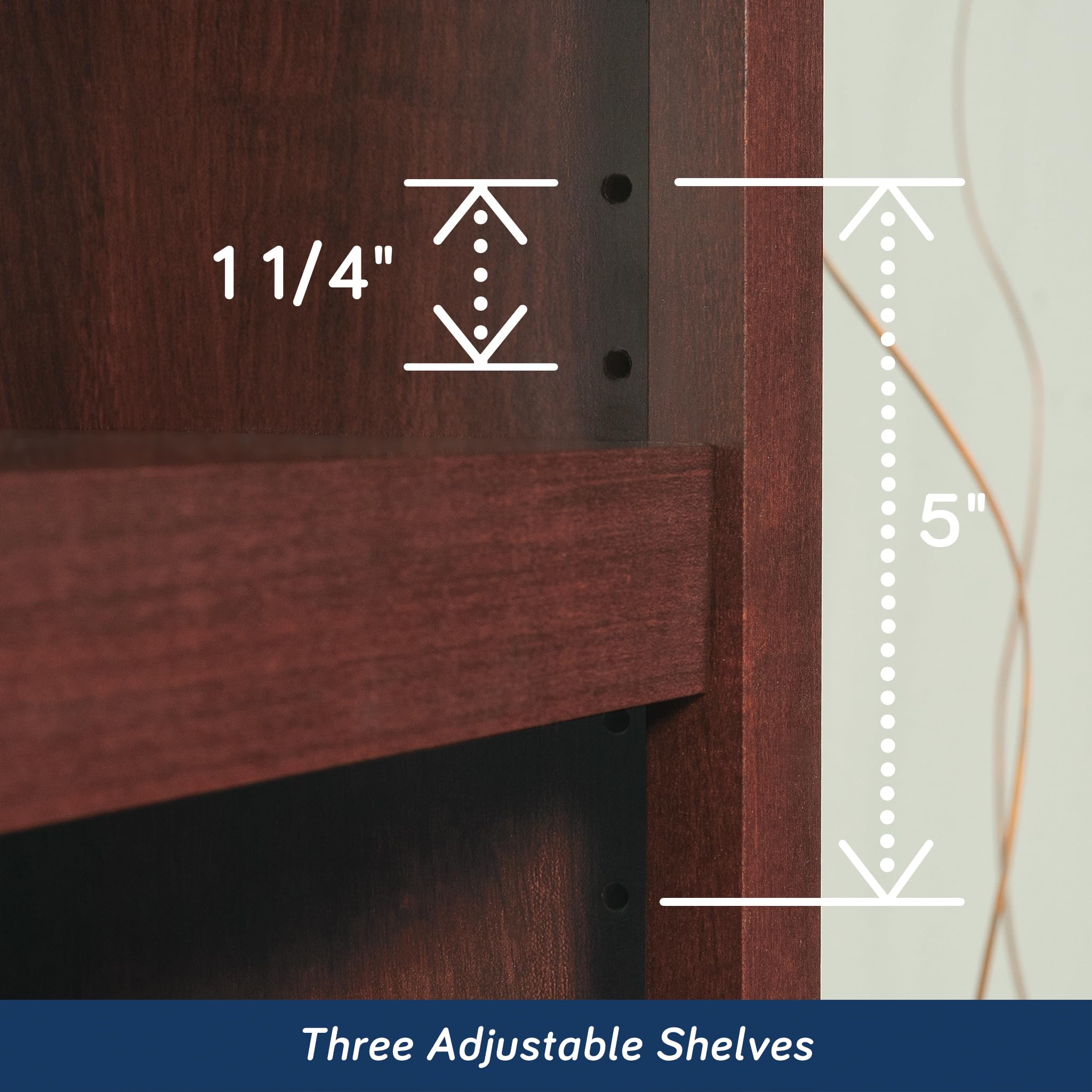 Sauder Miscellaneous Storage 5-Shelf Bookcase/ Book shelf, Select Cherry finish - Image 7