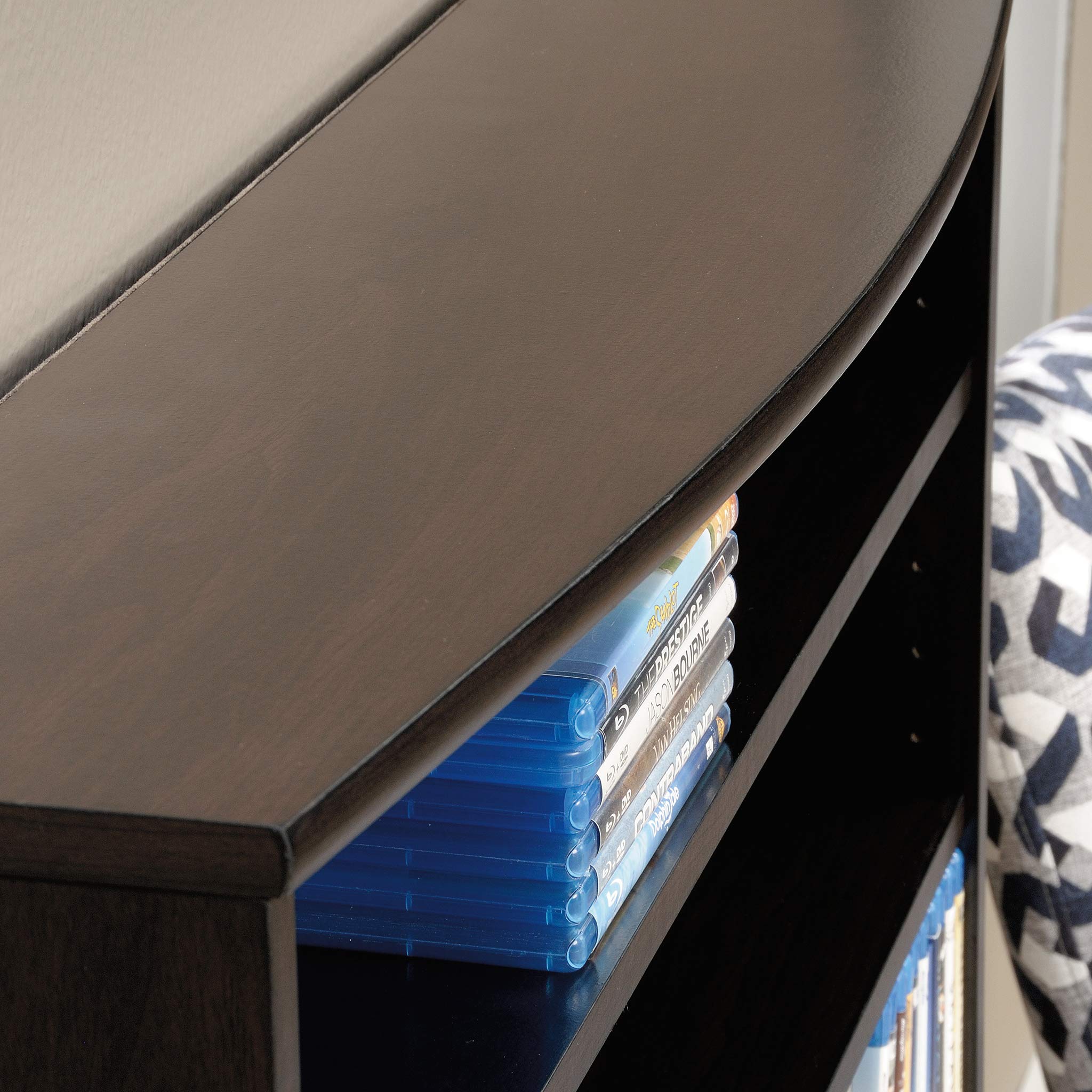 Sauder Multimedia 7 tier Storage Tower, Cinnamon Cherry finish - Image 4