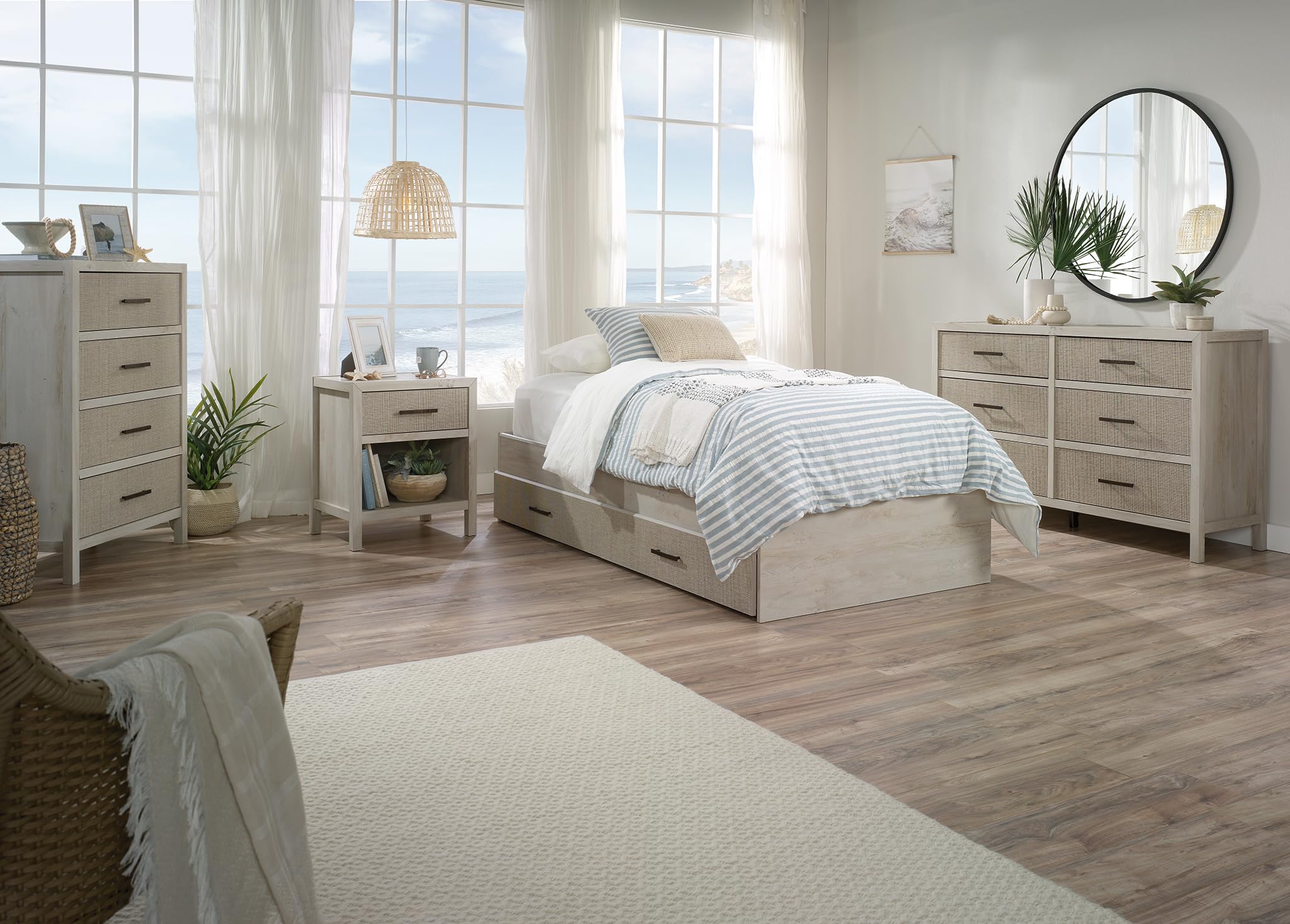 Sauder Pacific View 6-Drawer Bedroom Dresser, Prime Oak Finish - Image 12