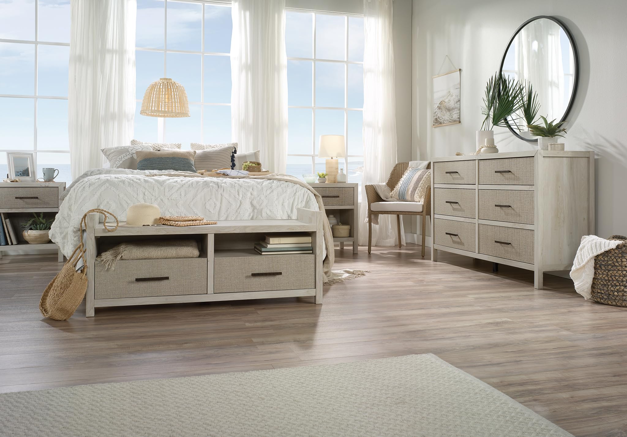 Sauder Pacific View 6-Drawer Bedroom Dresser, Prime Oak Finish - Image 13