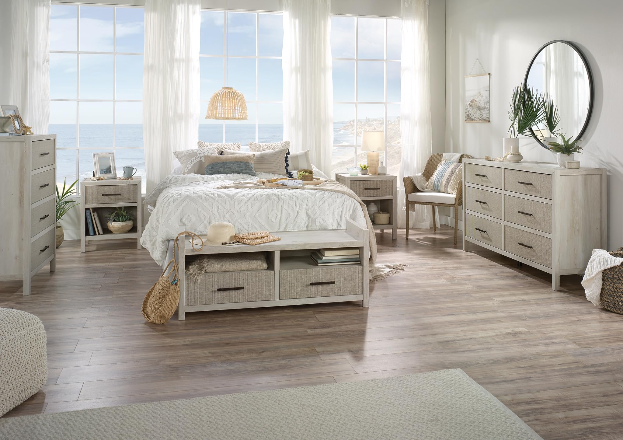 Sauder Pacific View 6-Drawer Bedroom Dresser, Prime Oak Finish - Image 14