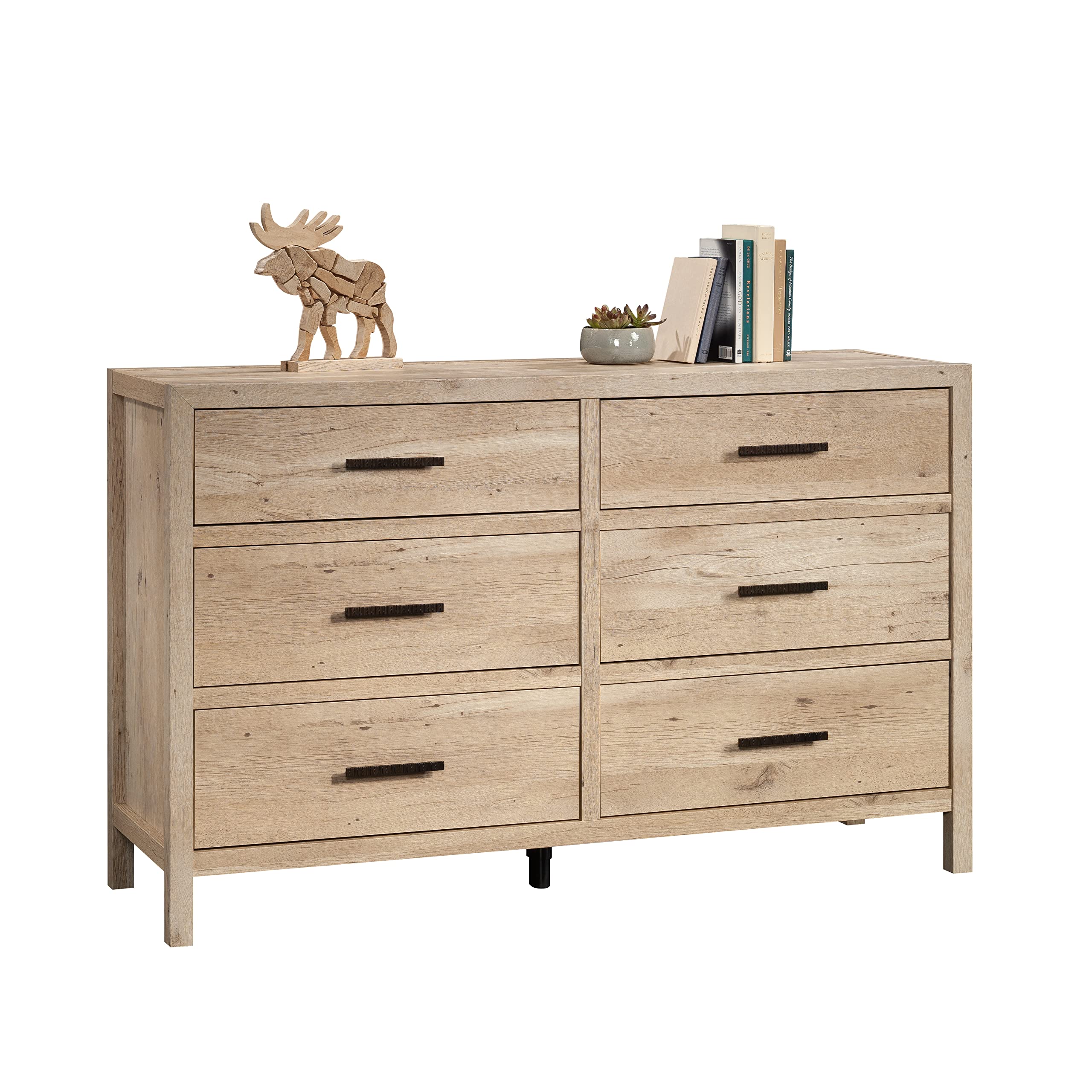 Sauder Pacific View 6-Drawer Bedroom Dresser, Prime Oak Finish - Image 6
