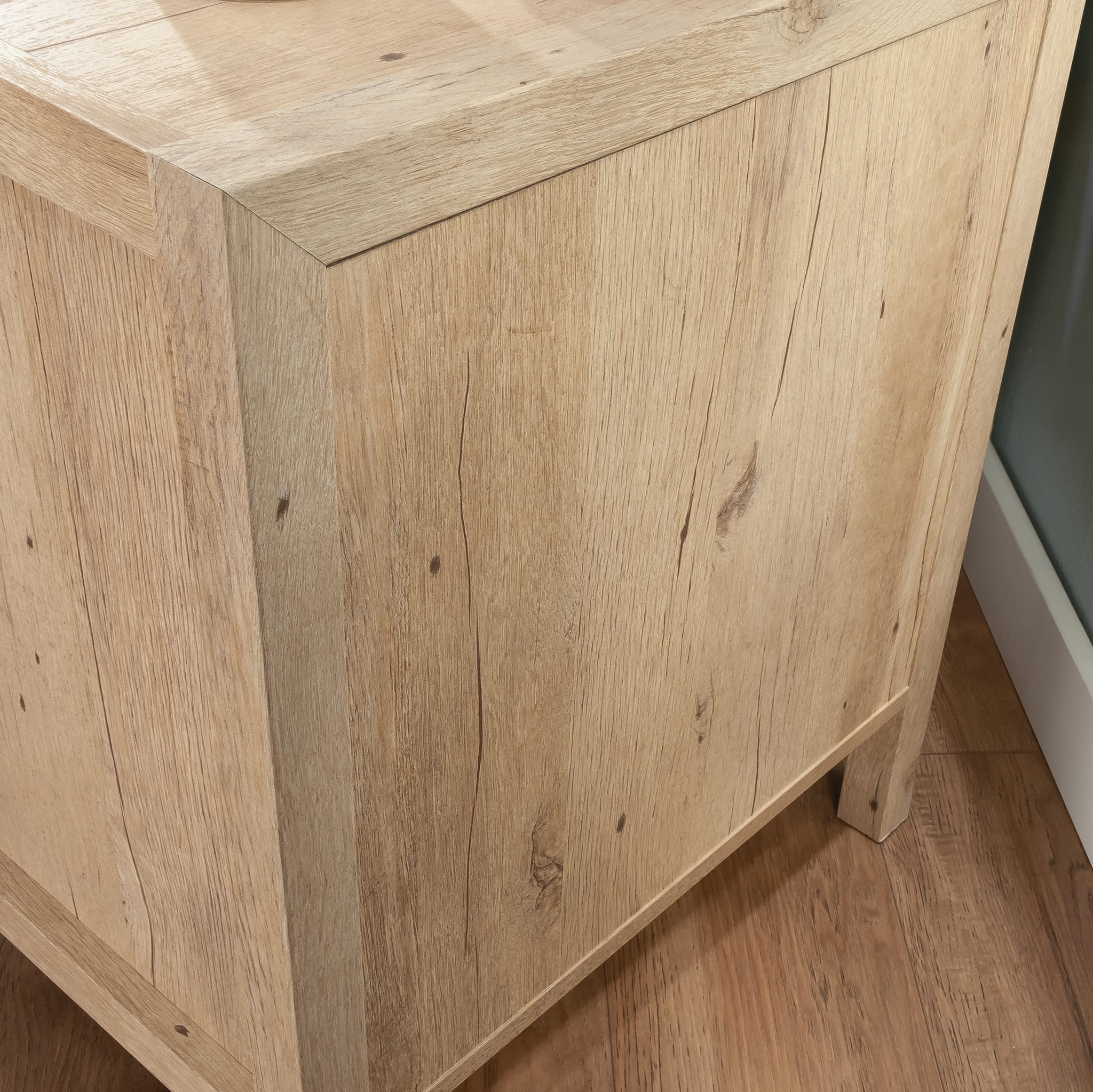 Sauder Pacific View Bedroom Night Stand, Spacious Storage, 1 Drawer Nightstand, Prime Oak Finish - Image 10