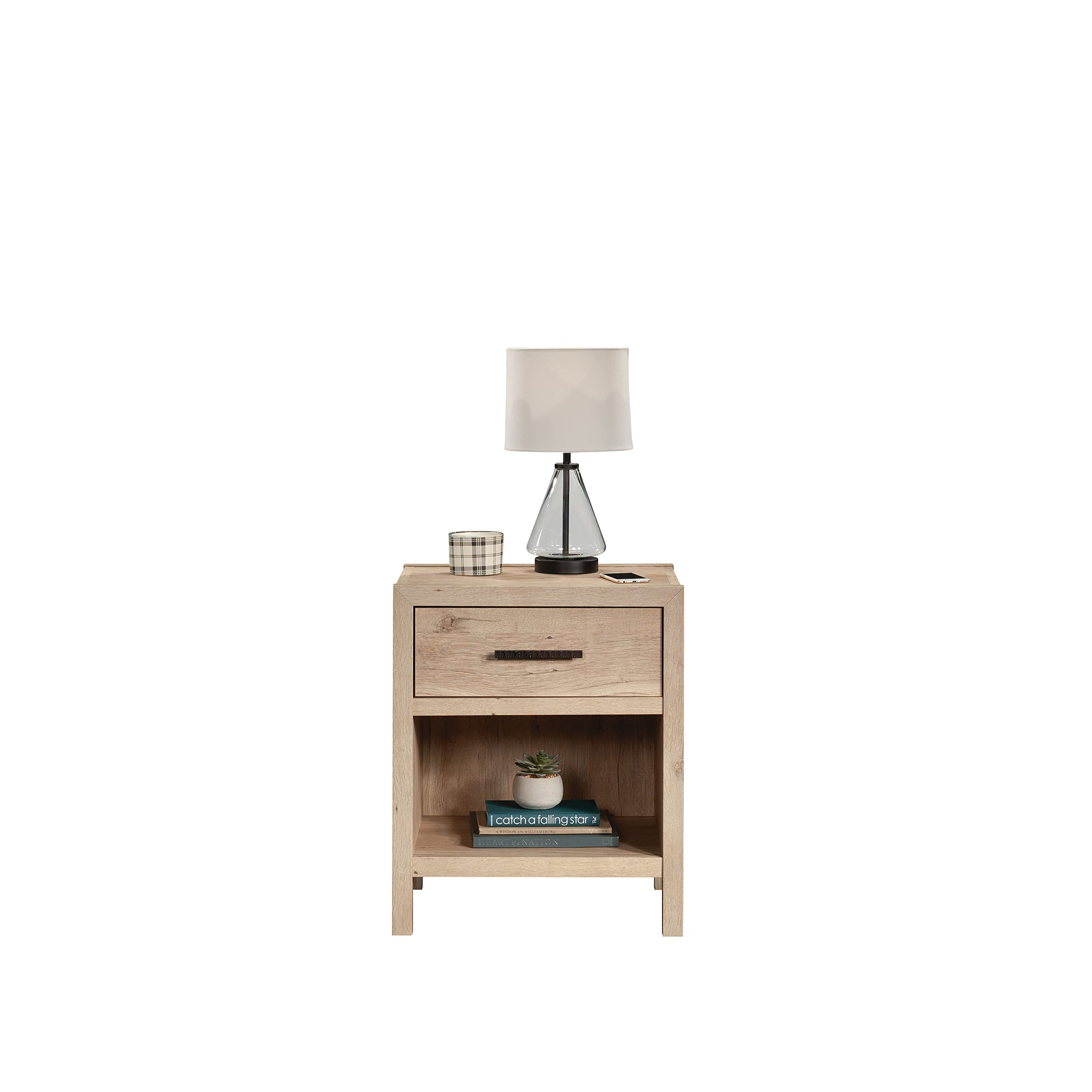 Sauder Pacific View Bedroom Night Stand, Spacious Storage, 1 Drawer Nightstand, Prime Oak Finish - Image 12