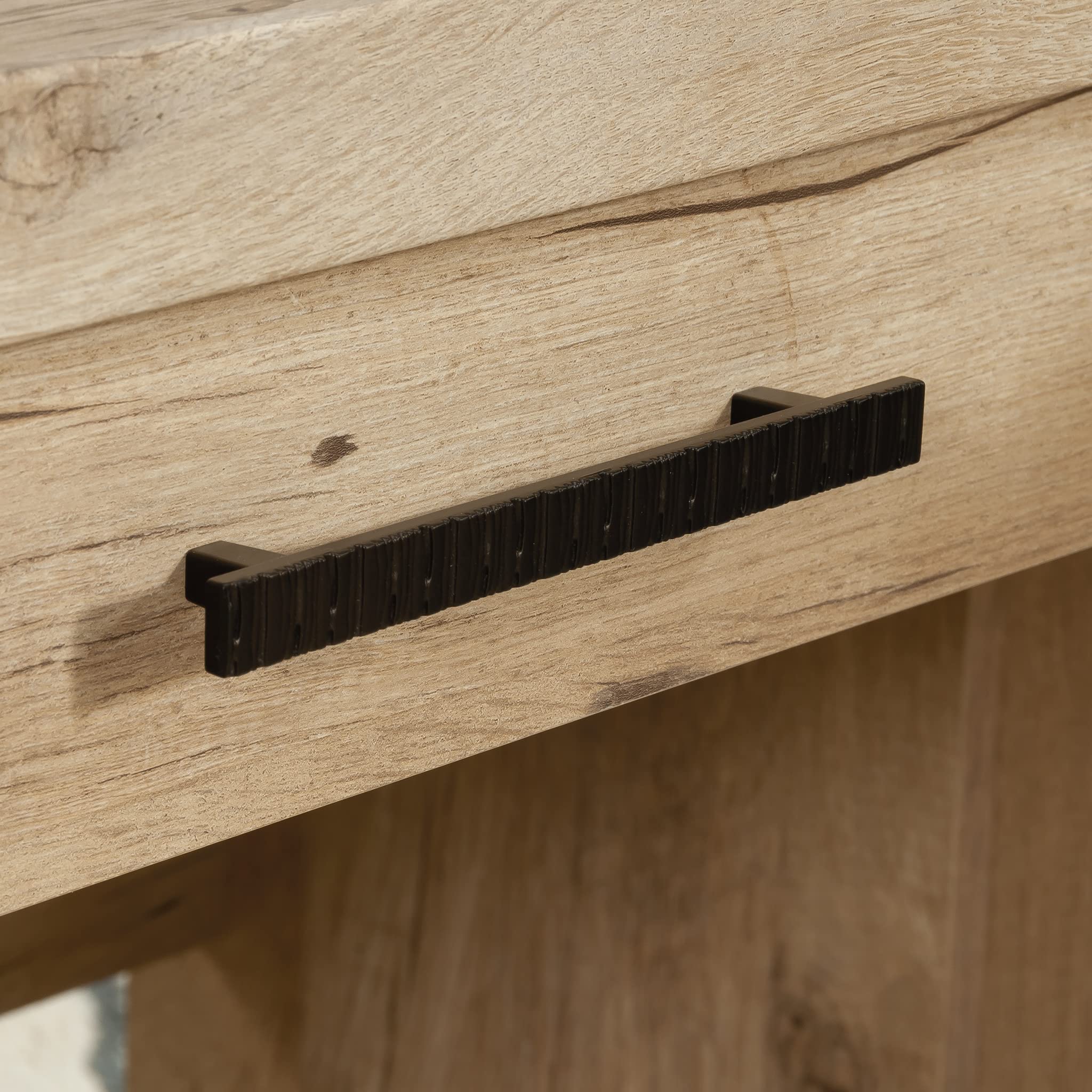 Sauder Pacific View L-Desk, L: 58.47" x W: 58.43" x H: 29.92", Prime Oak Finish - Image 10