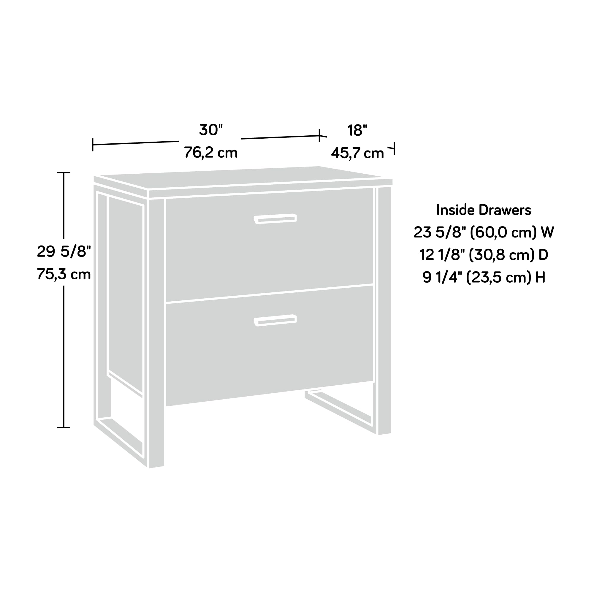 Sauder Rock Glen 2-Drawer Lateral File Cabinet, Blade Walnut Finish - Image 3