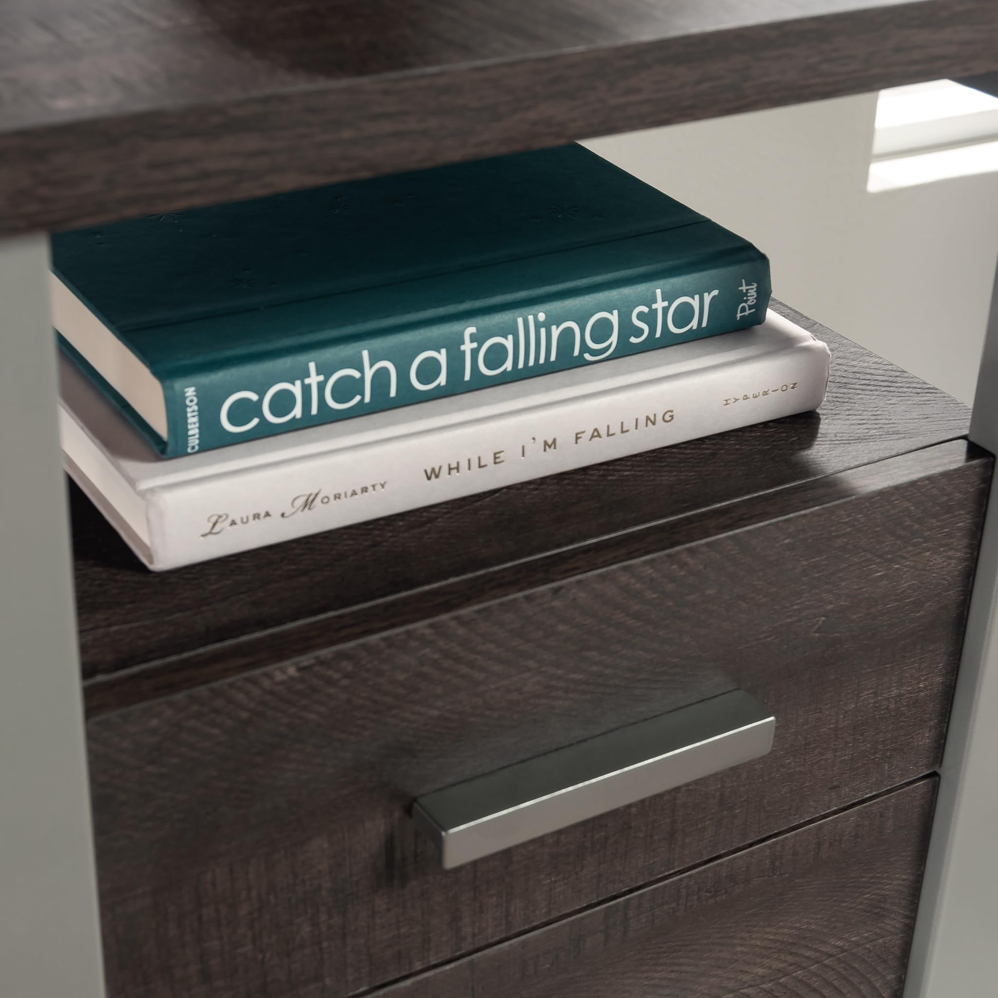 Sauder Rock Glen Single Pedestal Desk, Blade Walnut Finish - Image 9