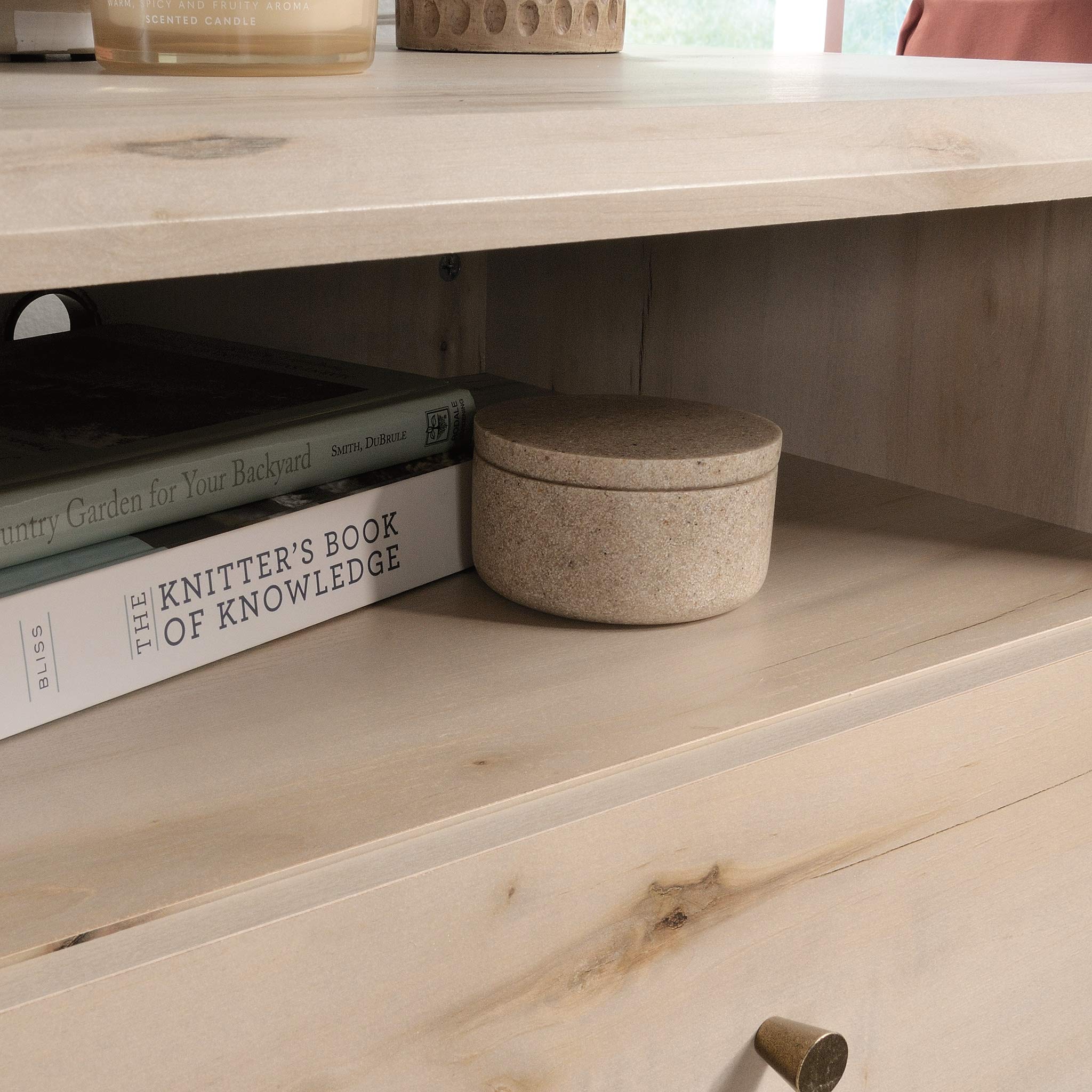 Sauder Willow Place 1-Drawer Night Stand with Open Shelf Storage, Pacific Maple Finish - Image 5